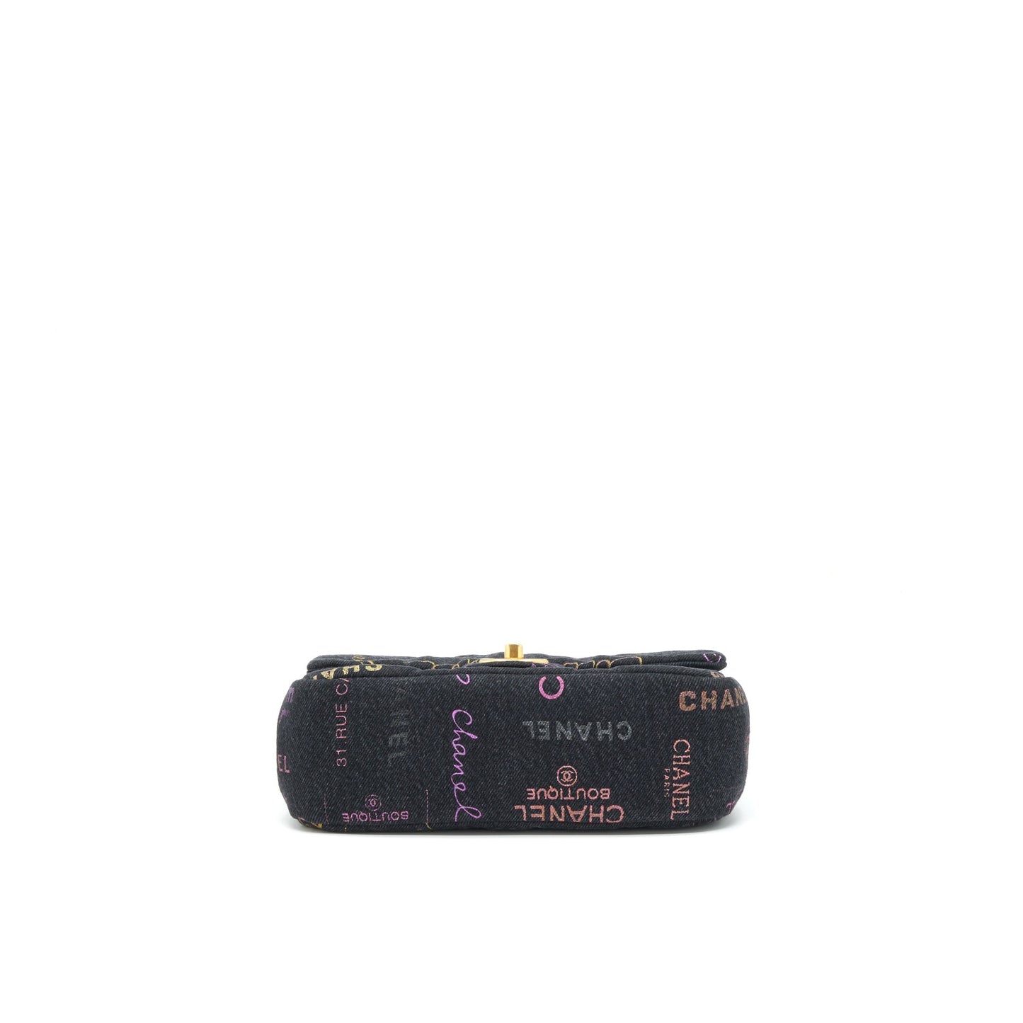 Chanel 22P Flap 23cm Denim GHW Microchip Black Small Shoulder Bag