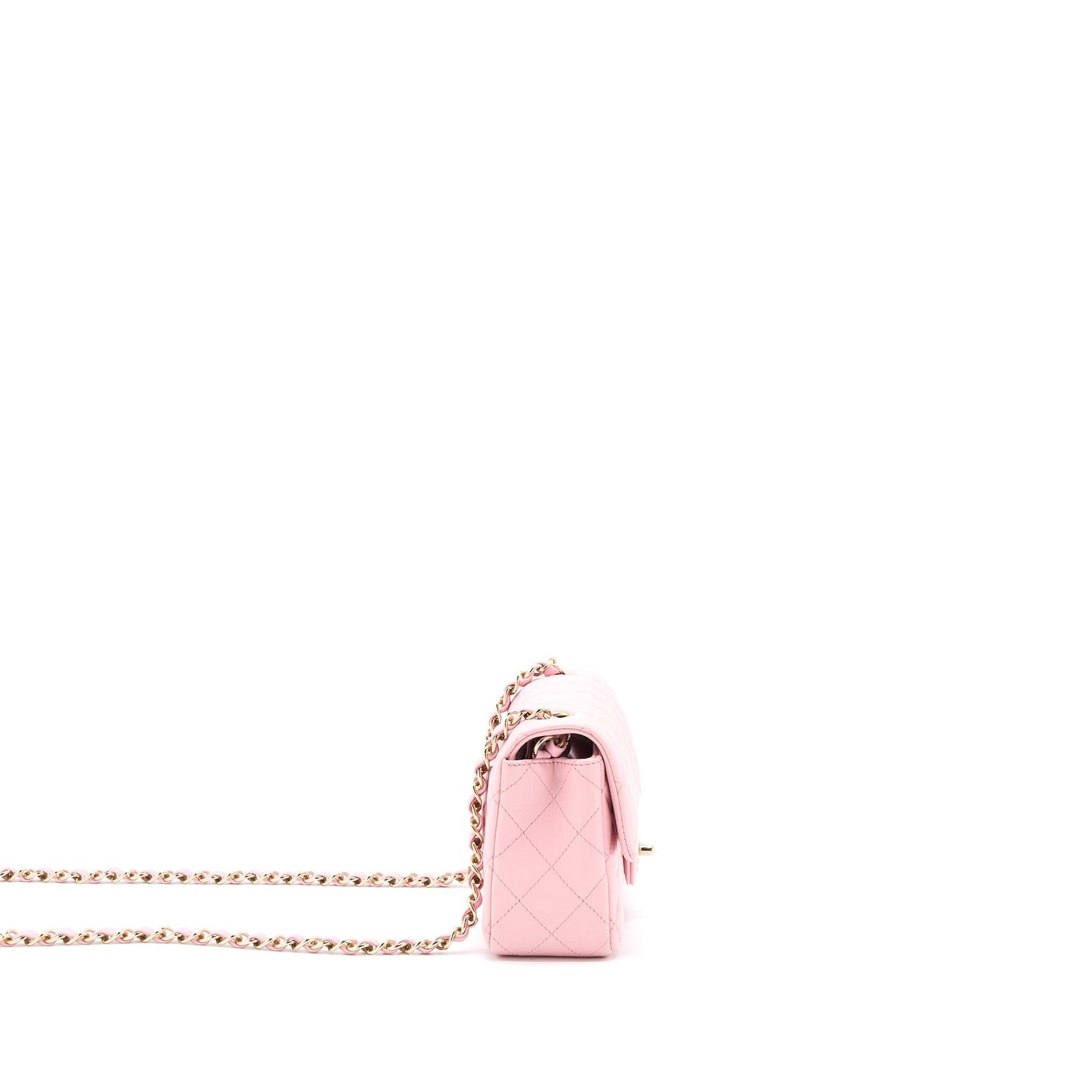 Chanel 21s Rectangular Flap Lambskin LGHW Pink Shoulder Bag