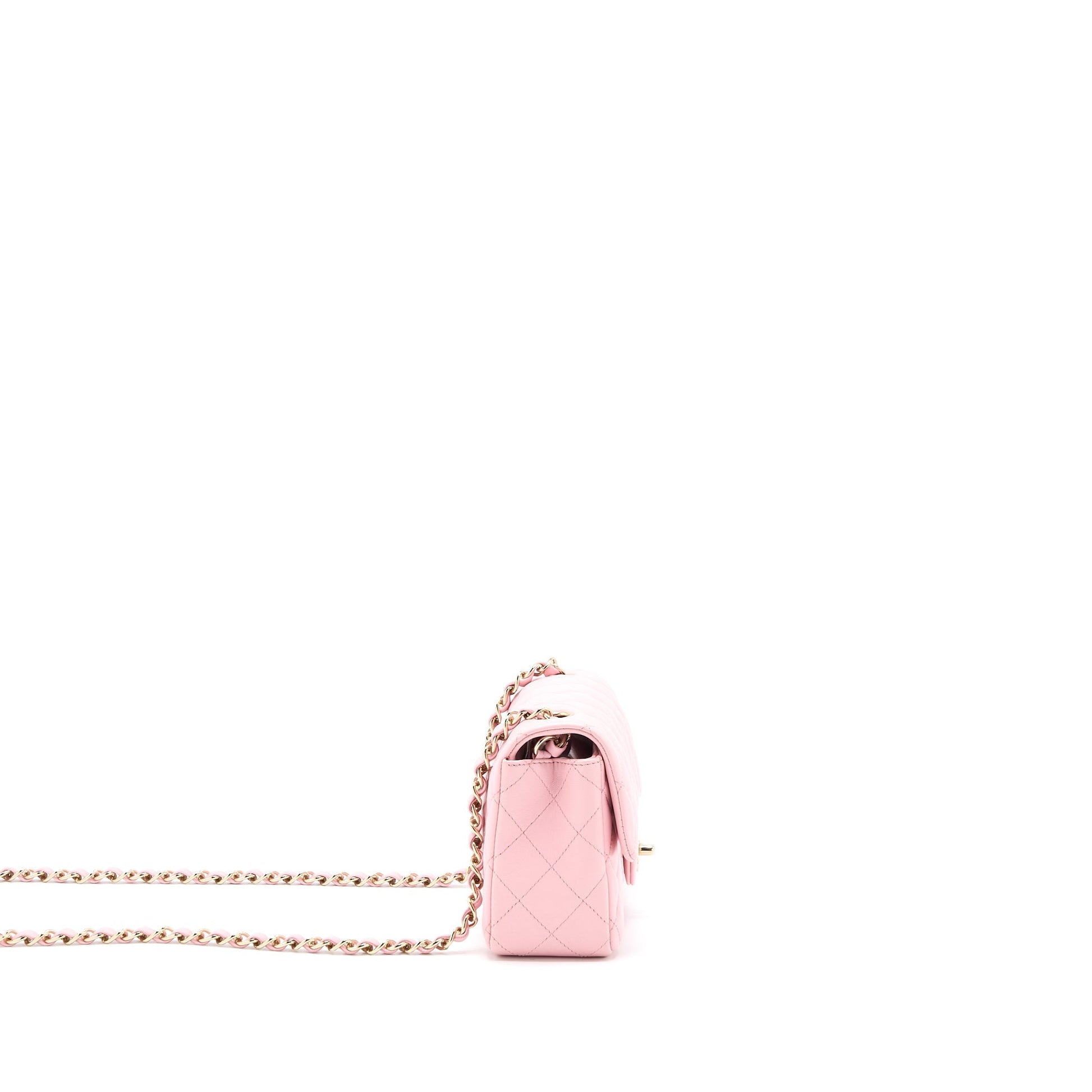 Chanel 21s Rectangular Flap Lambskin LGHW Pink Shoulder Bag