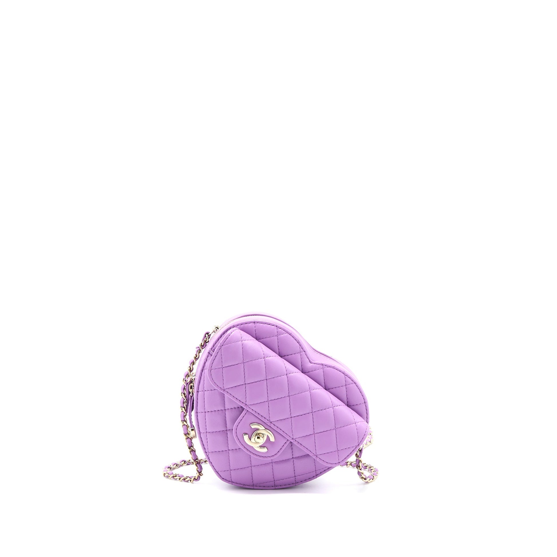 Chanel 22s Heart Lambskin Purple LGHW Microchip Handbag Microchip 1
