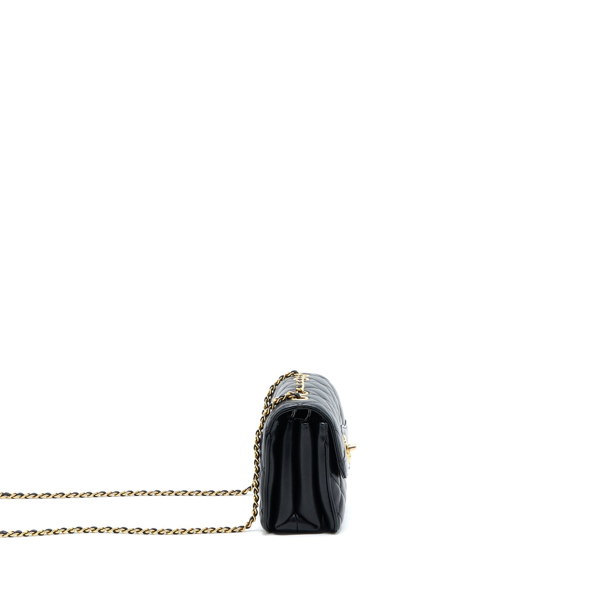 Chanel Seasonal Flap Lambskin Brushed GHW Black Shoulder Bag