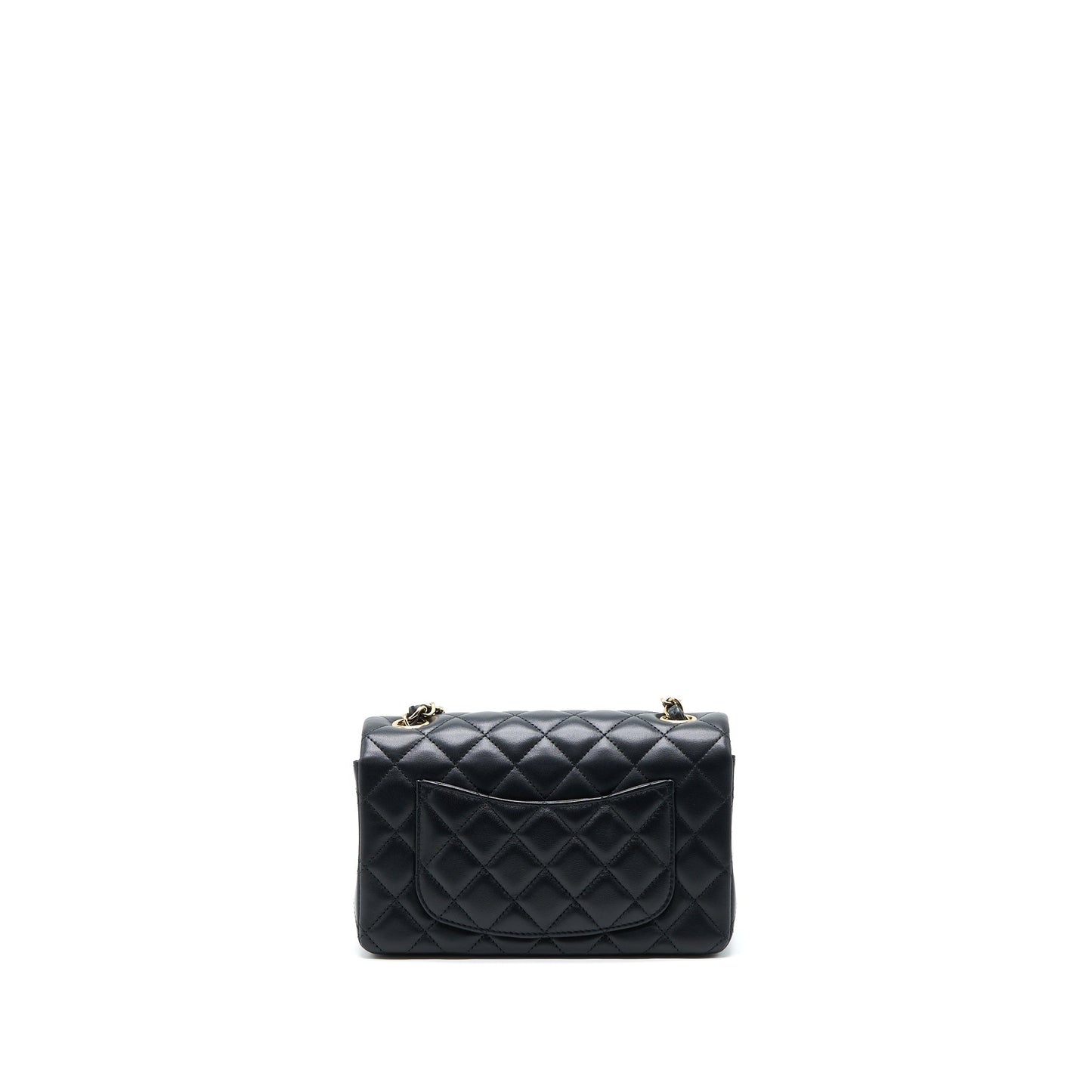 Chanel Classic Rectangular Flap Lambskin LGHW Microchip Black Shoulder Bag