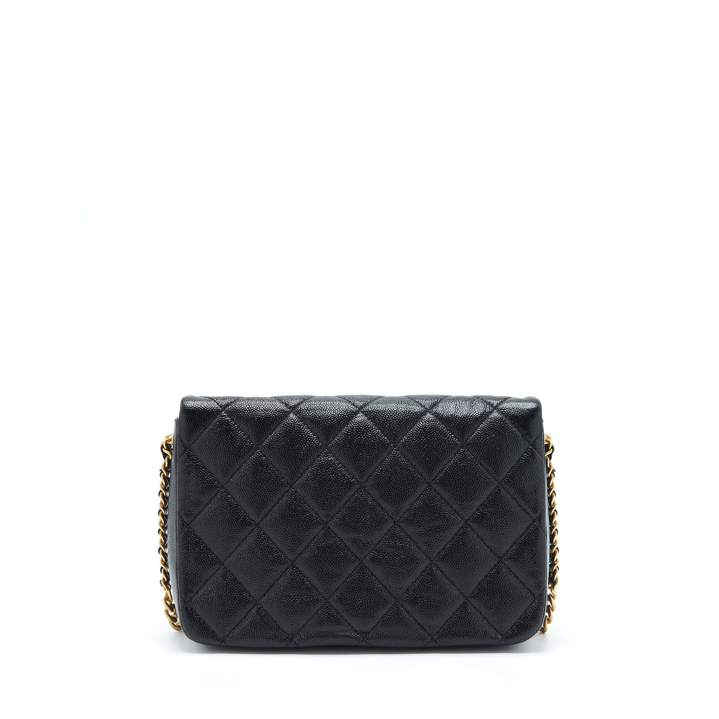 Chanel 22P Melody Grained Calfskin GHW Microchip Black Handbag