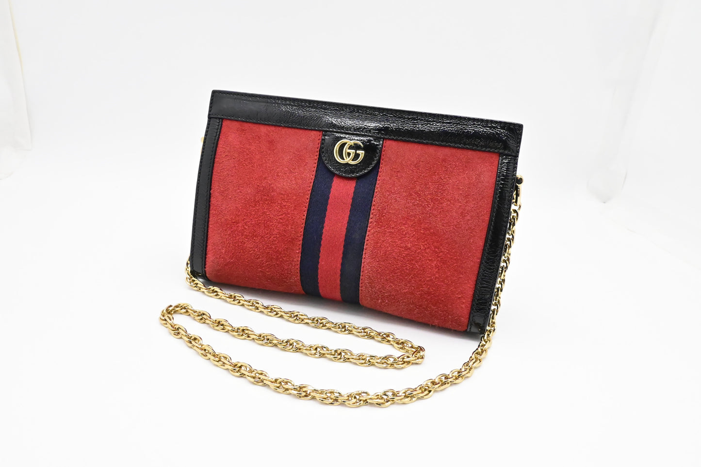 Gucci Ophidia Suede Red Crossbody Bag