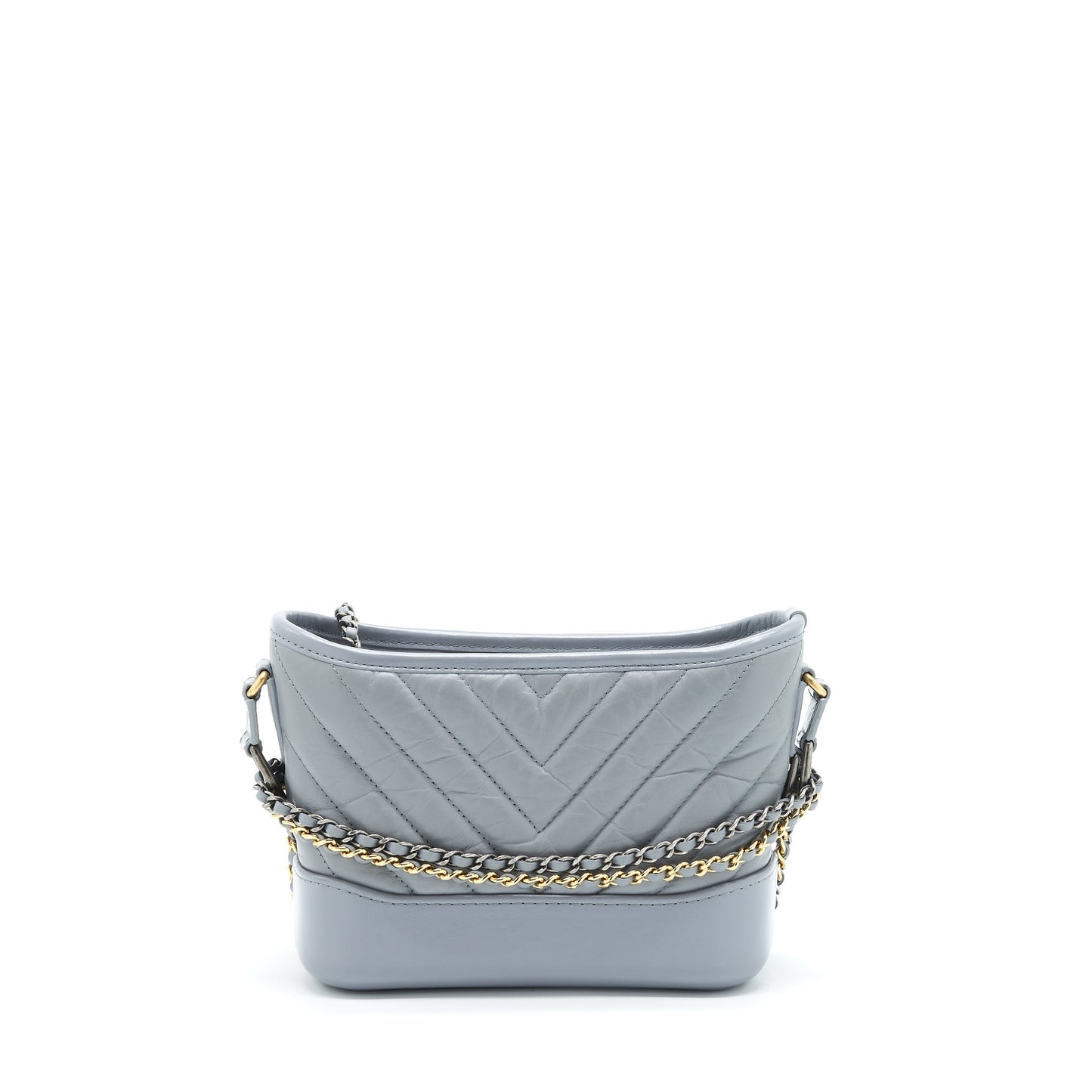 Chanel Chevron Gabrielle Hobo Hardware Multicolour Grey Small Shoulder Bag