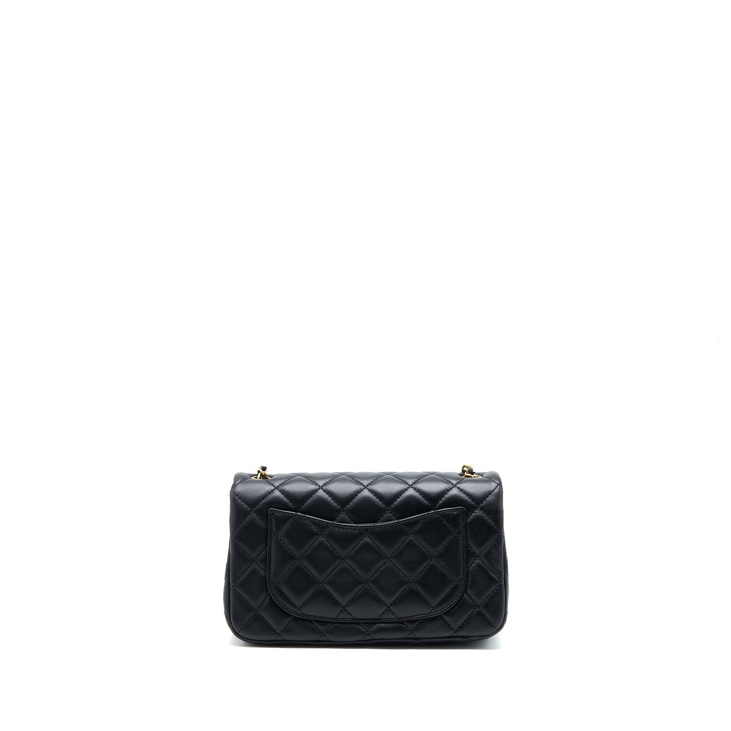 Chanel Pearl Crush Rectangular Lambskin Brushed GHW Black Mini Bag Ghw Microchip