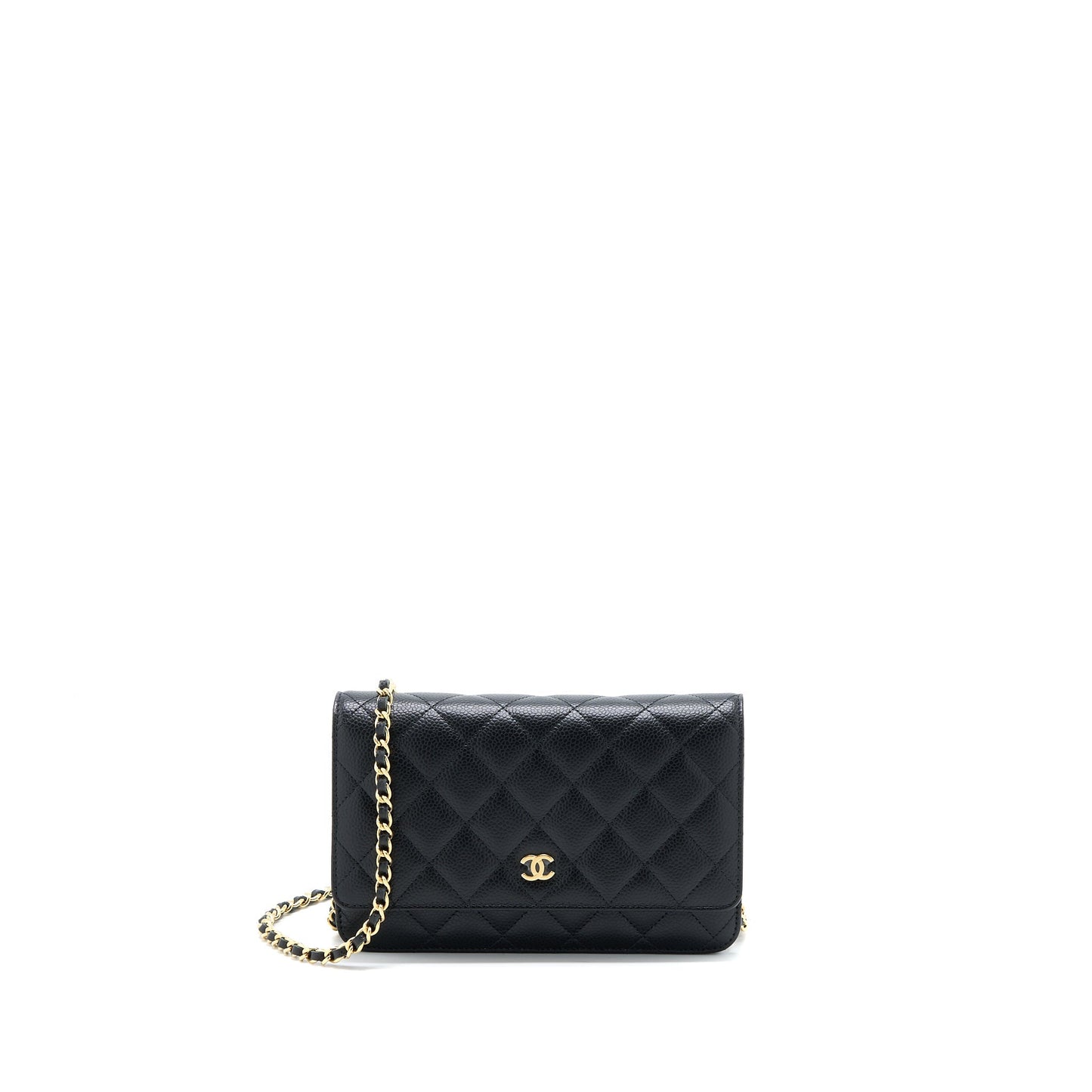 Chanel Classic on Caviar GHW Microchip Black Wallet Case Microchip 9