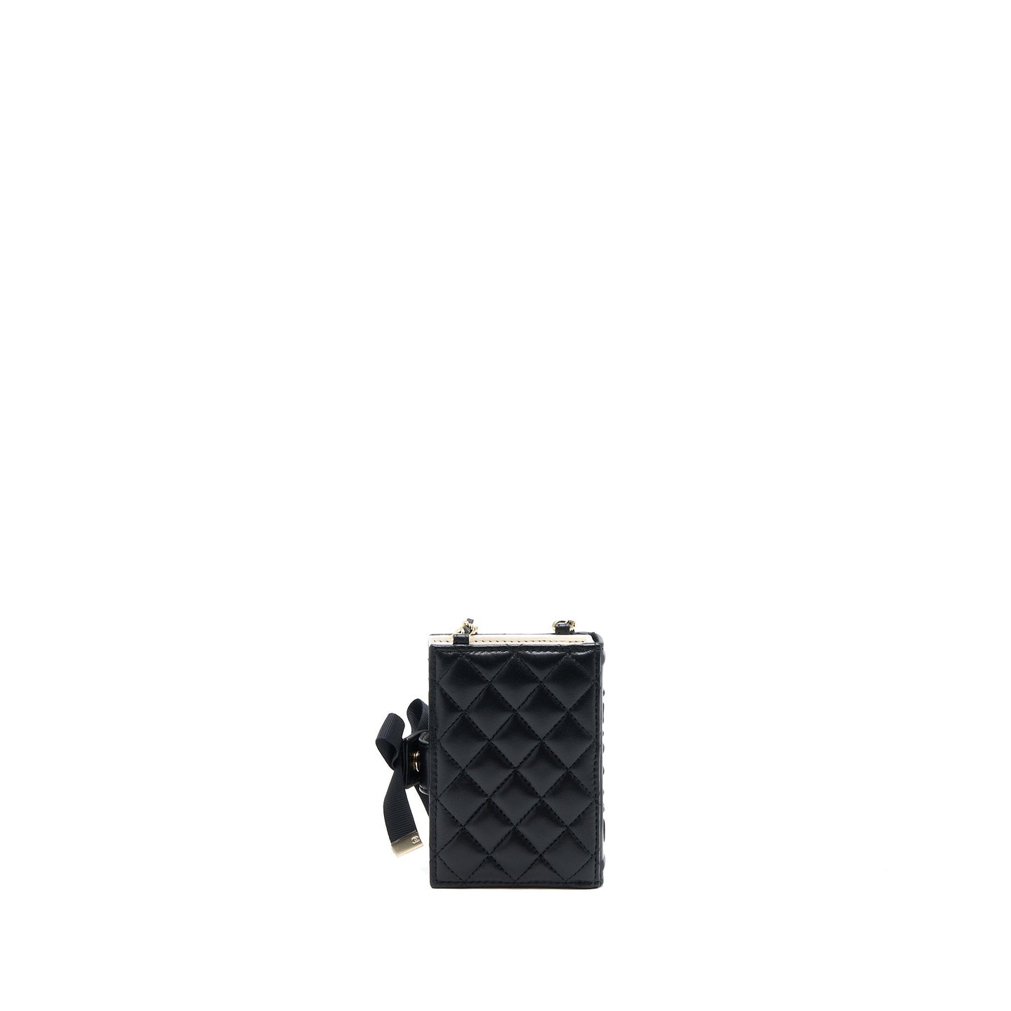 Chanel 22B Book Card Holder Chains Lambskin Black Wallet Case
