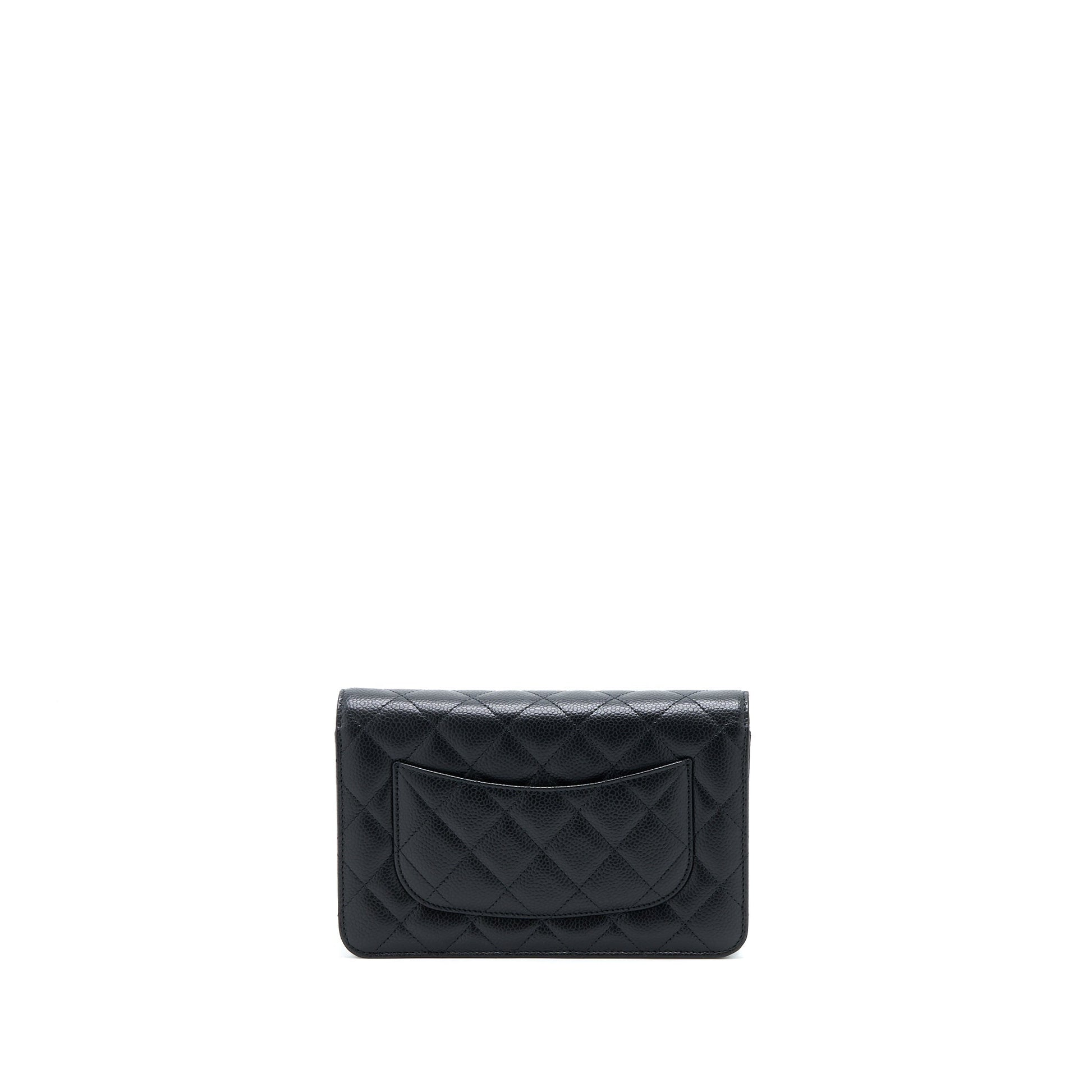 Chanel Classic on Caviar GHW Microchip Black Wallet Case Microchip 9