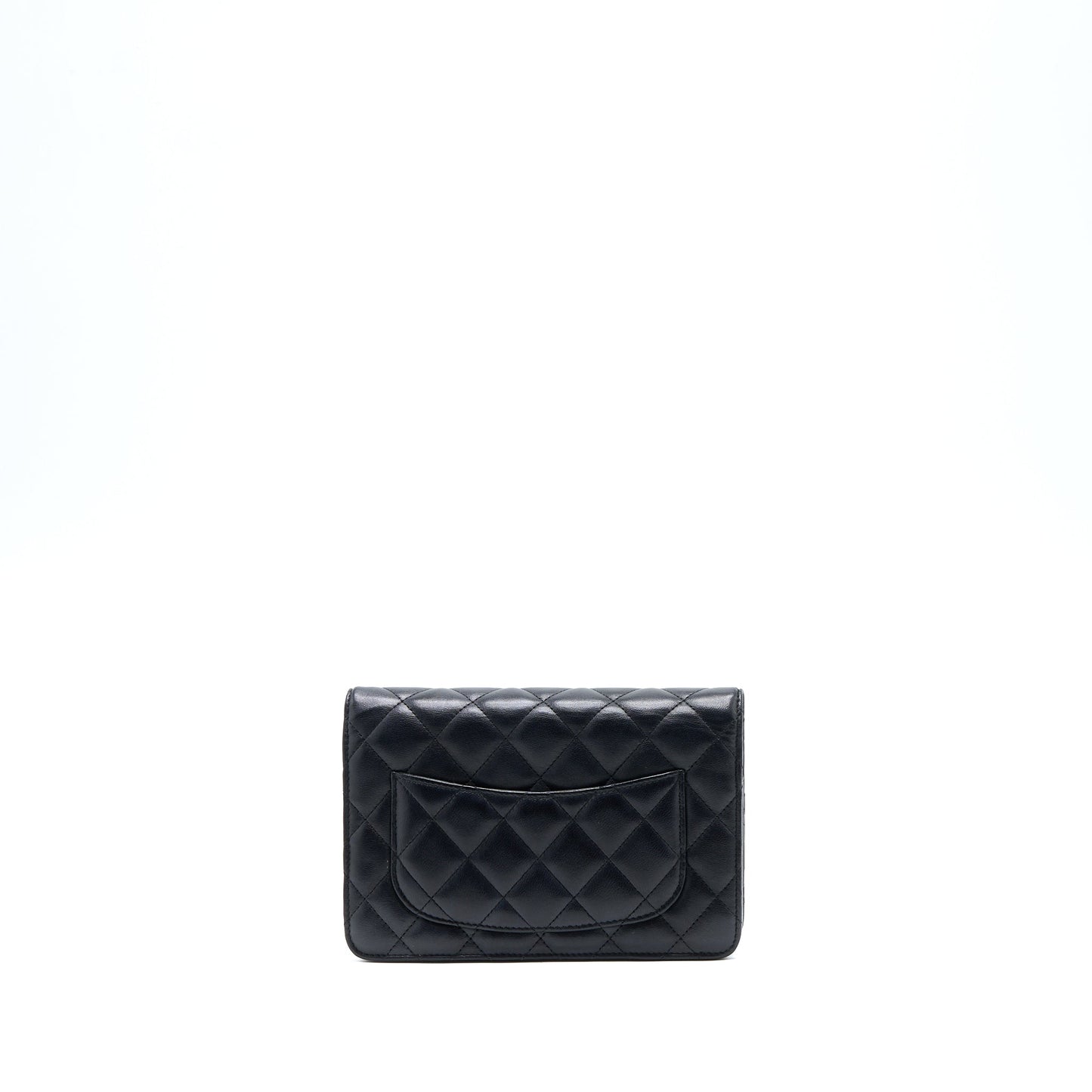Chanel Classic On Lambskin SHW Black Wallet Case With Shw