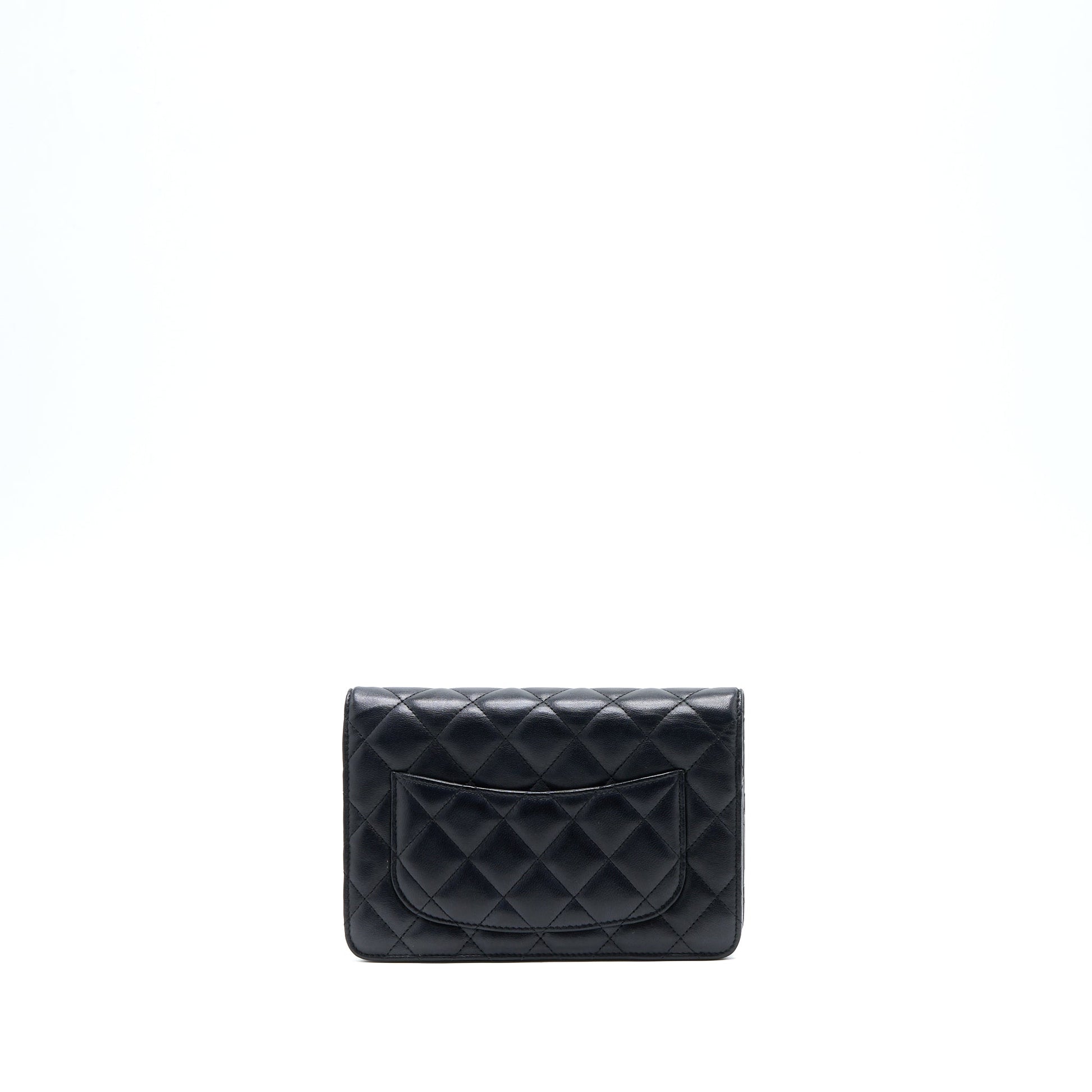 Chanel Classic On Lambskin SHW Black Wallet Case With Shw