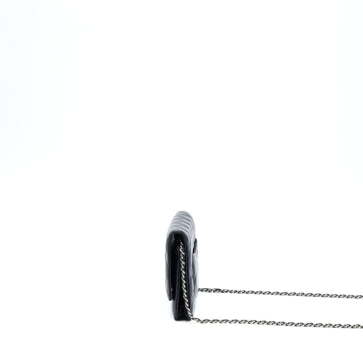 Chanel Classic On Lambskin SHW Black Wallet Case With Shw