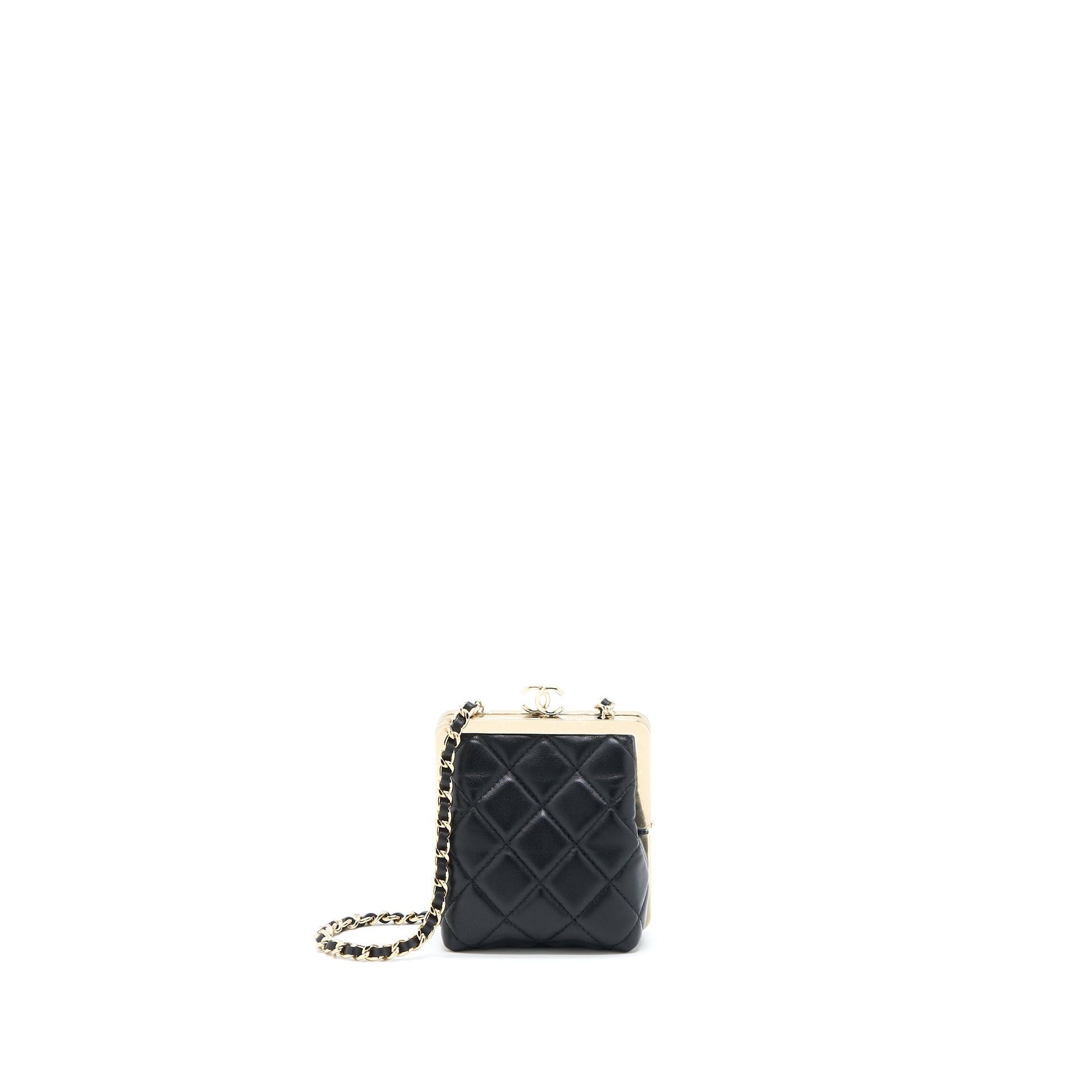 Chanel Clip Lambskin LGHW Black Mini Bag
