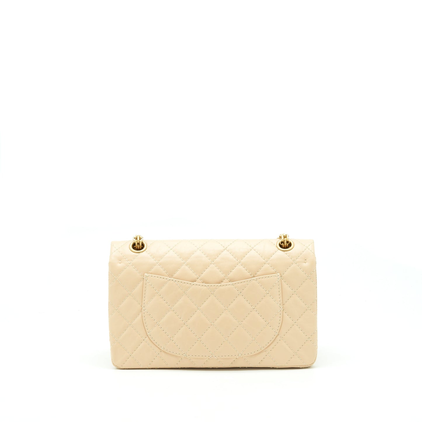 Chanel 2.55 225 Reissue Double Flap Calfskin Beige Shoulder Bag