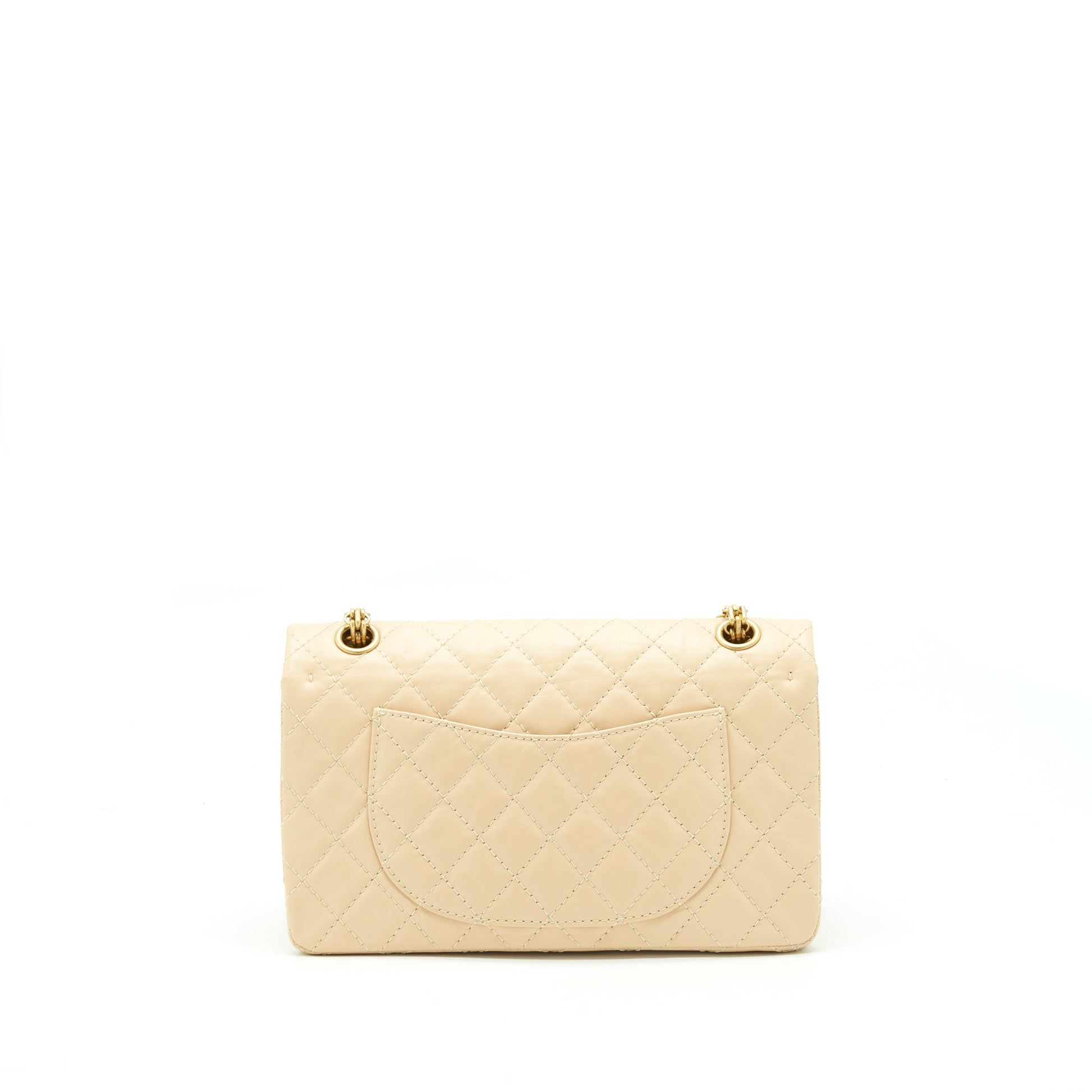 Chanel 2.55 225 Reissue Double Flap Calfskin Beige Shoulder Bag