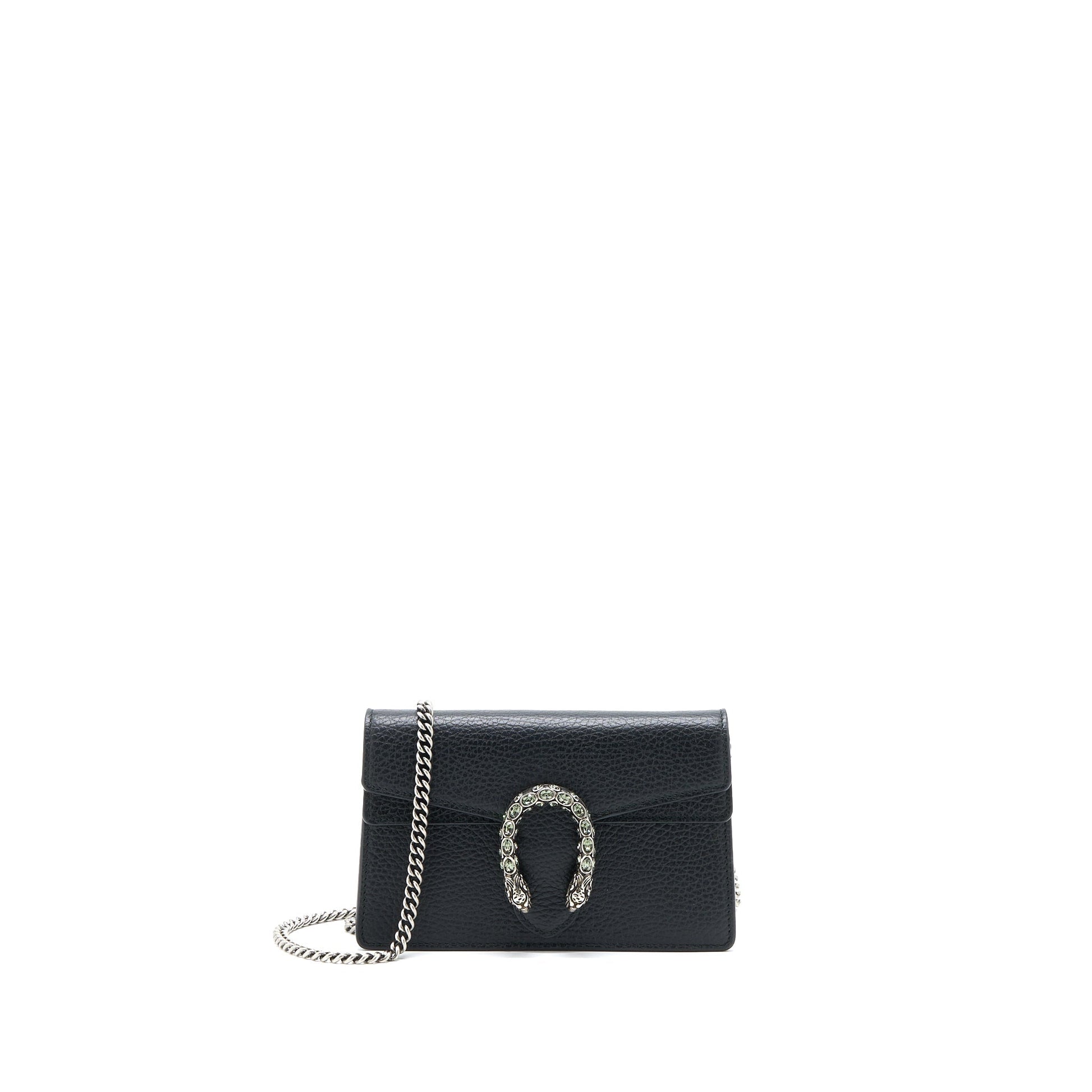 Gucci Super Dionysus Calfskin Ruthenium Shw Handbag Black Mini Travel Bag