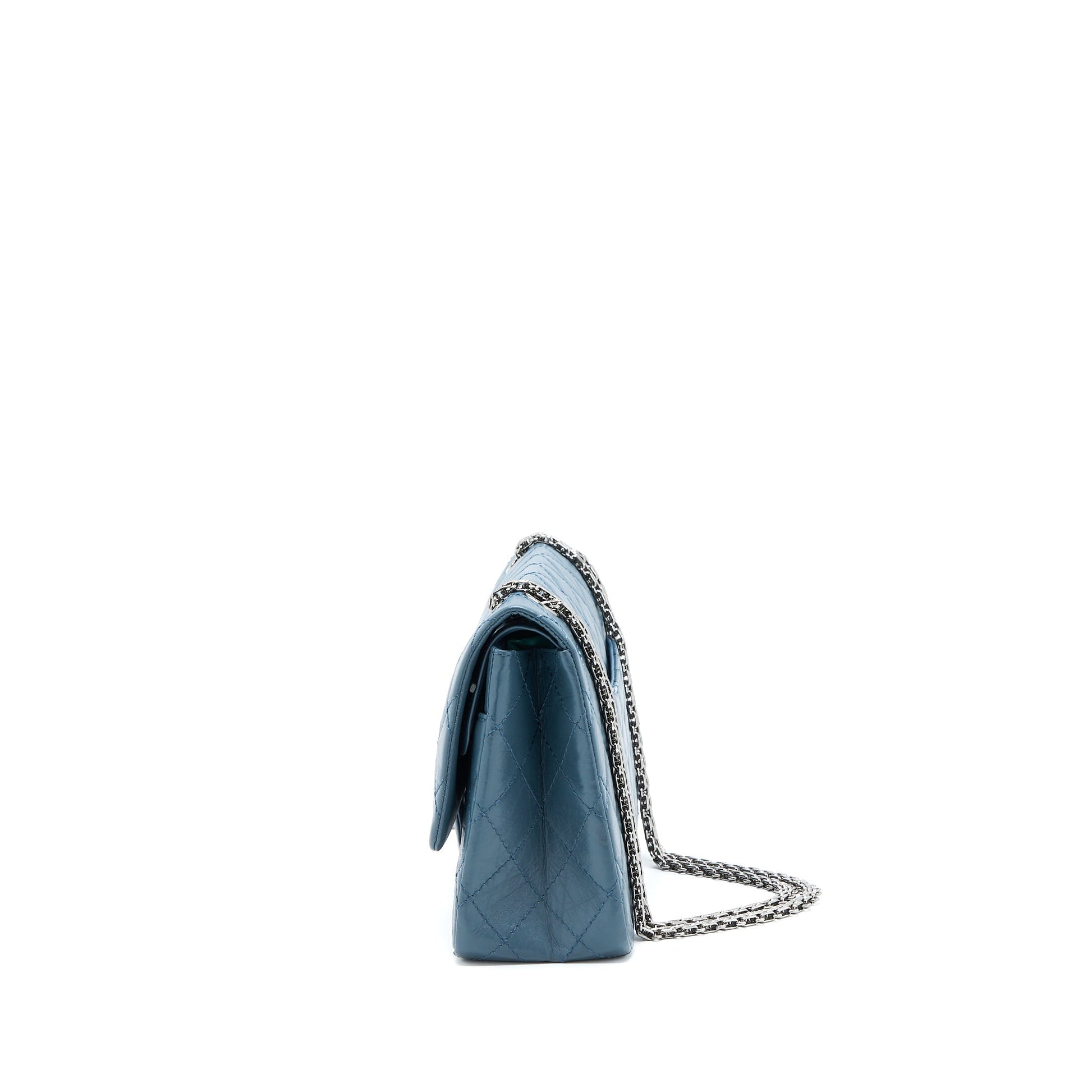 Chanel 2.55 226 Reissue Flap Calfskin SHW Blue Grey Shoulder Bag