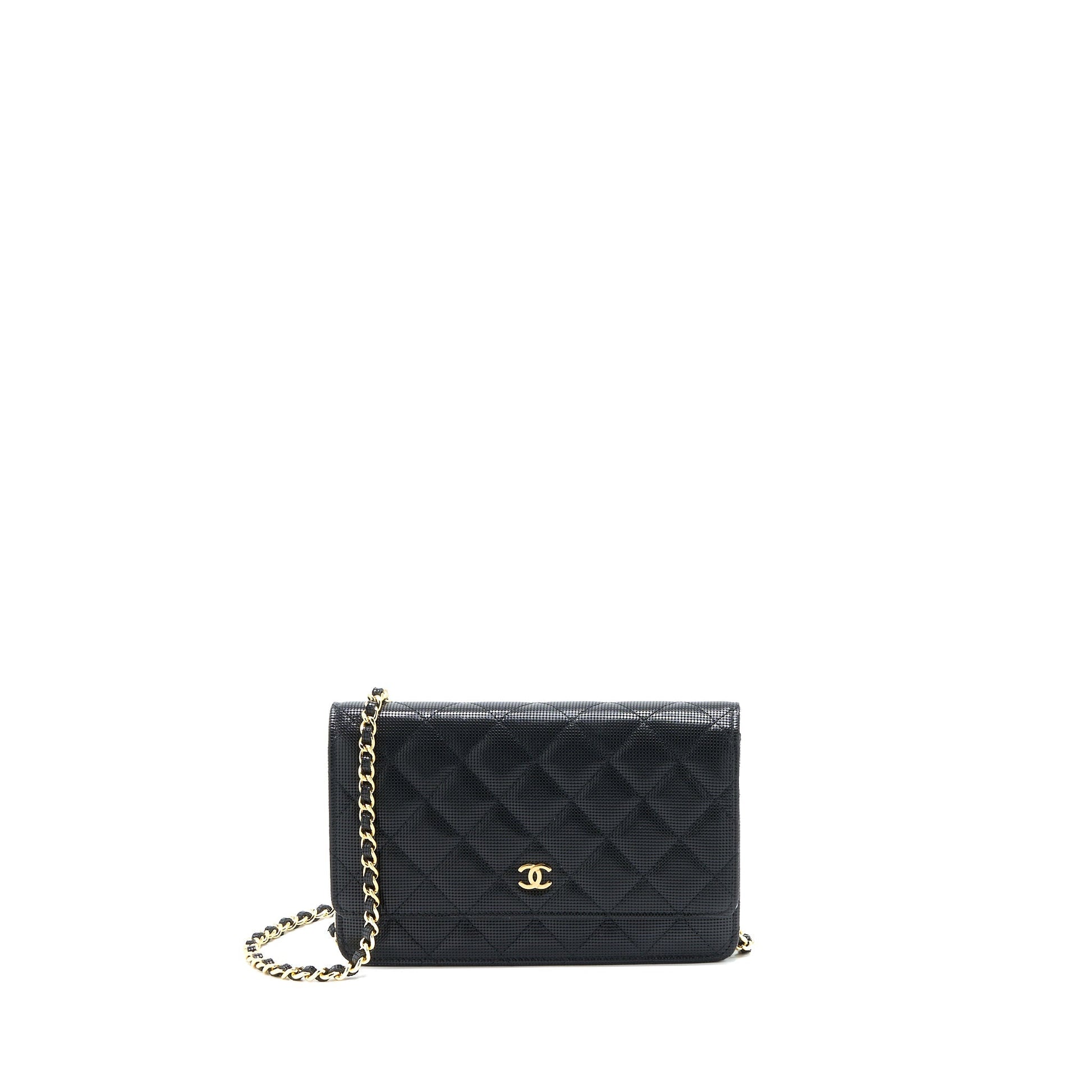 Chanel Limited On Calfskin GHW Black Wallet Case