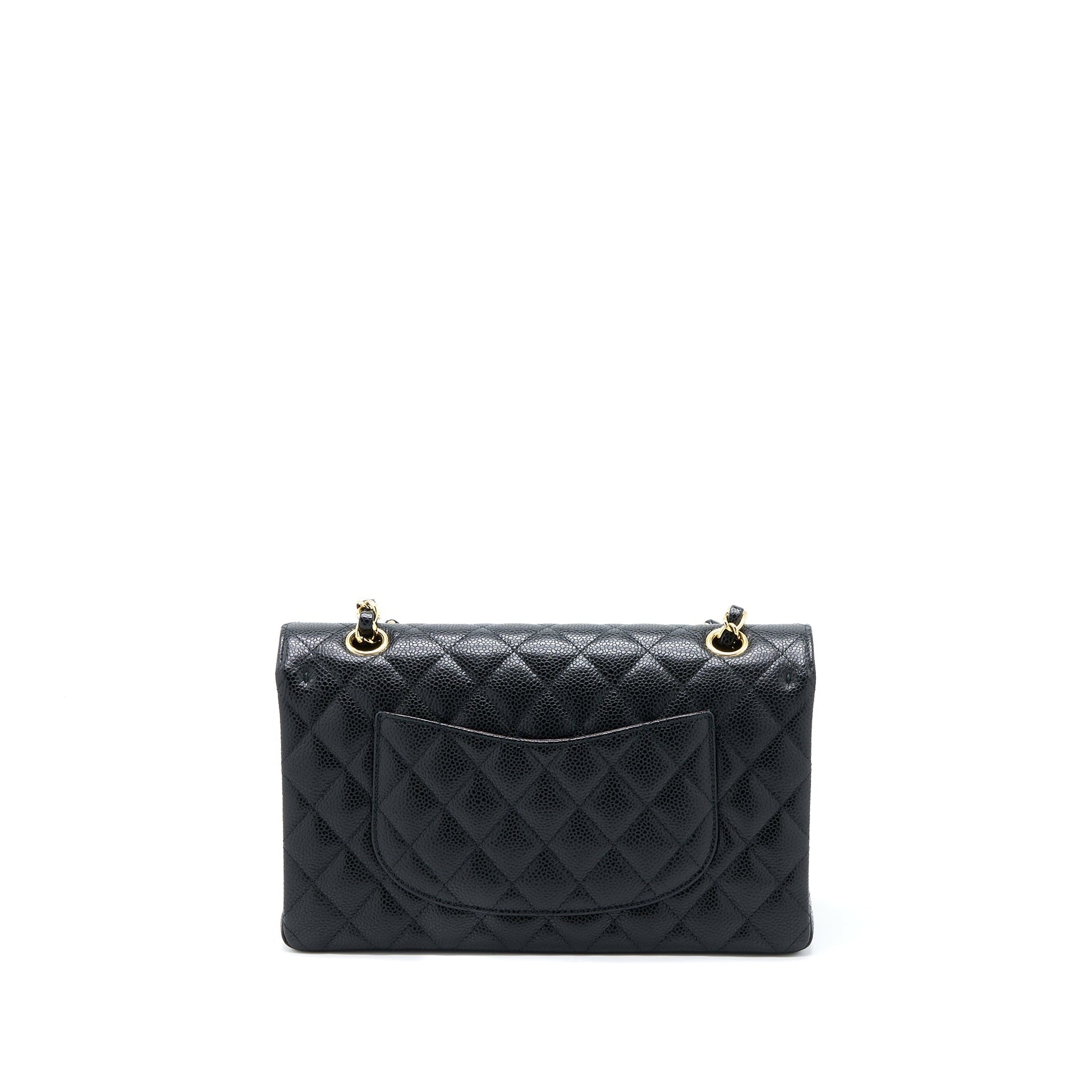 Chanel Classic Double Flap Caviar GHW Microchip Black Shoulder Bag Ghw Microchip