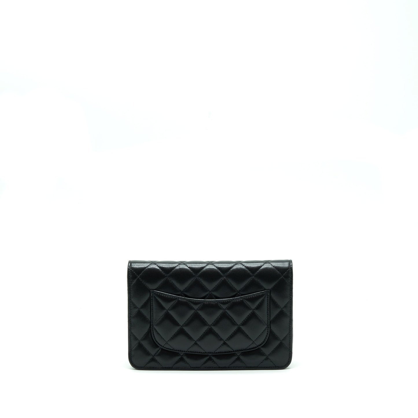 Chanel Ribbon On Lambskin LGHW Microchip Black Wallet Case