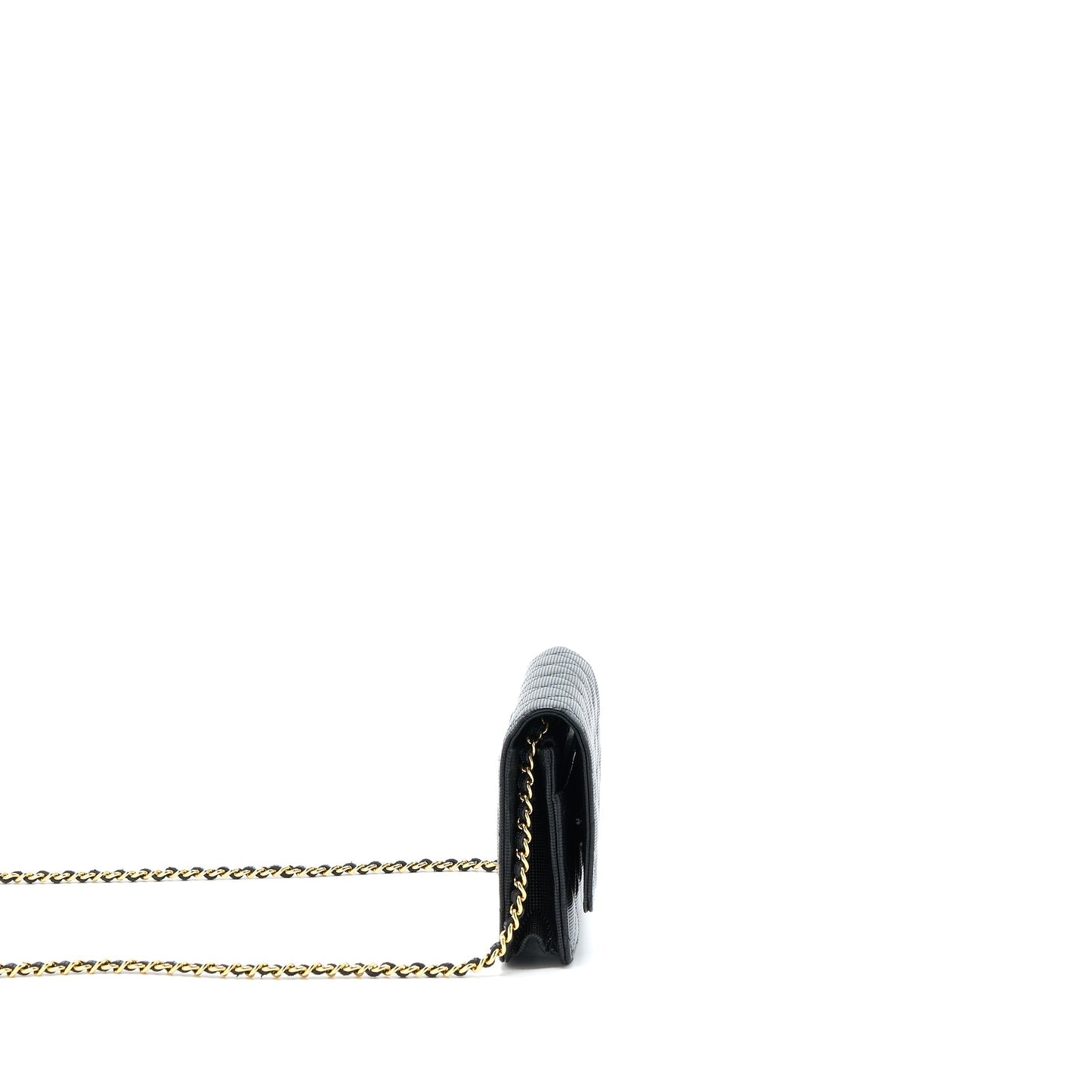 Chanel Limited On Calfskin GHW Black Wallet Case