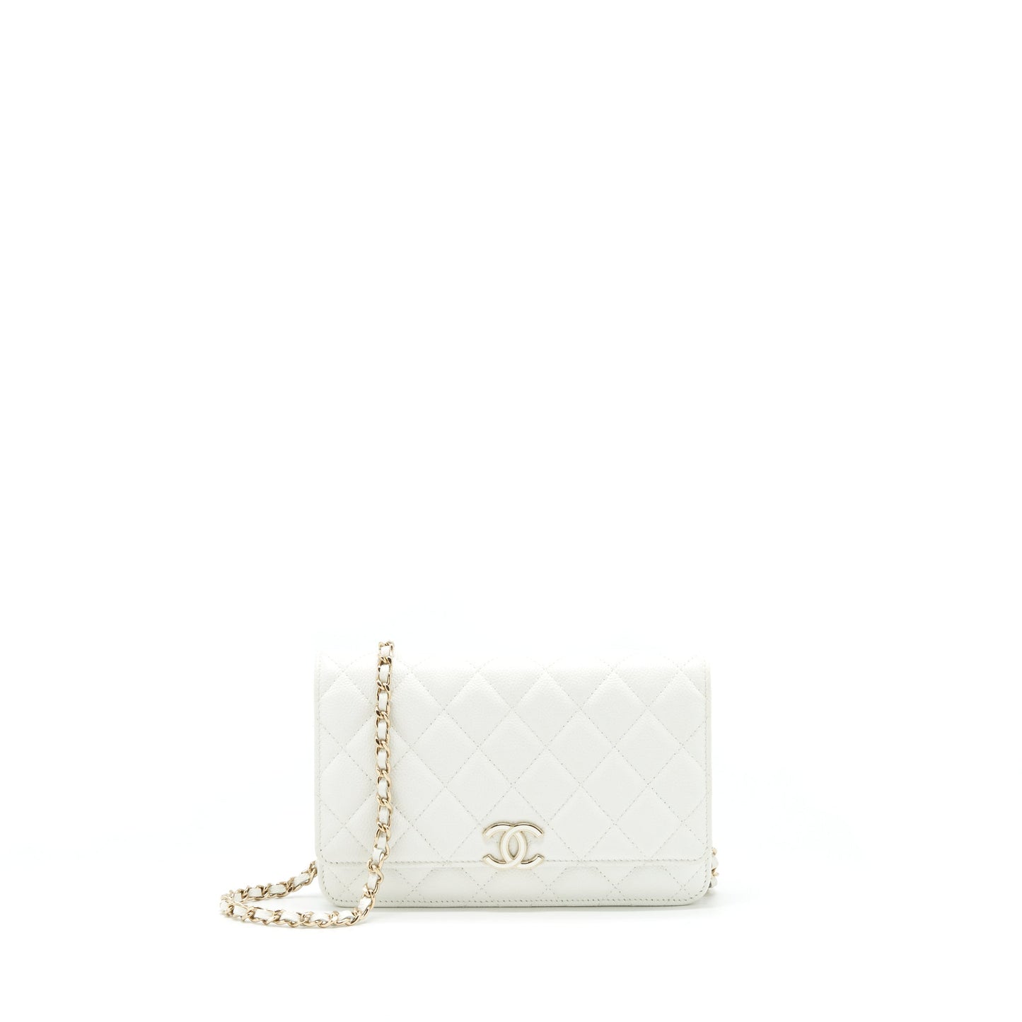 Chanel 21C On Limit Edition Caviar LGHW White Wallet Case