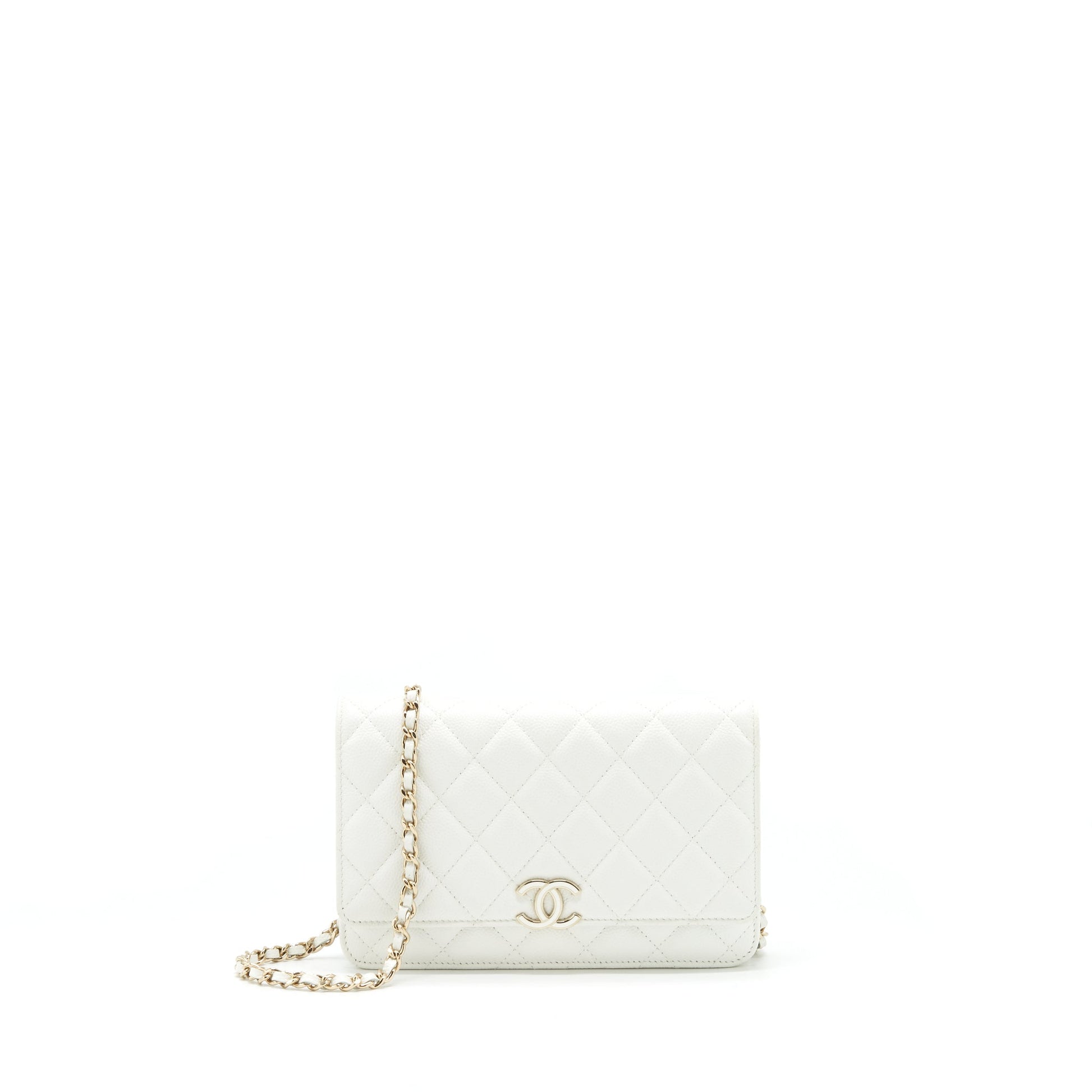 Chanel 21C On Limit Edition Caviar LGHW White Wallet Case