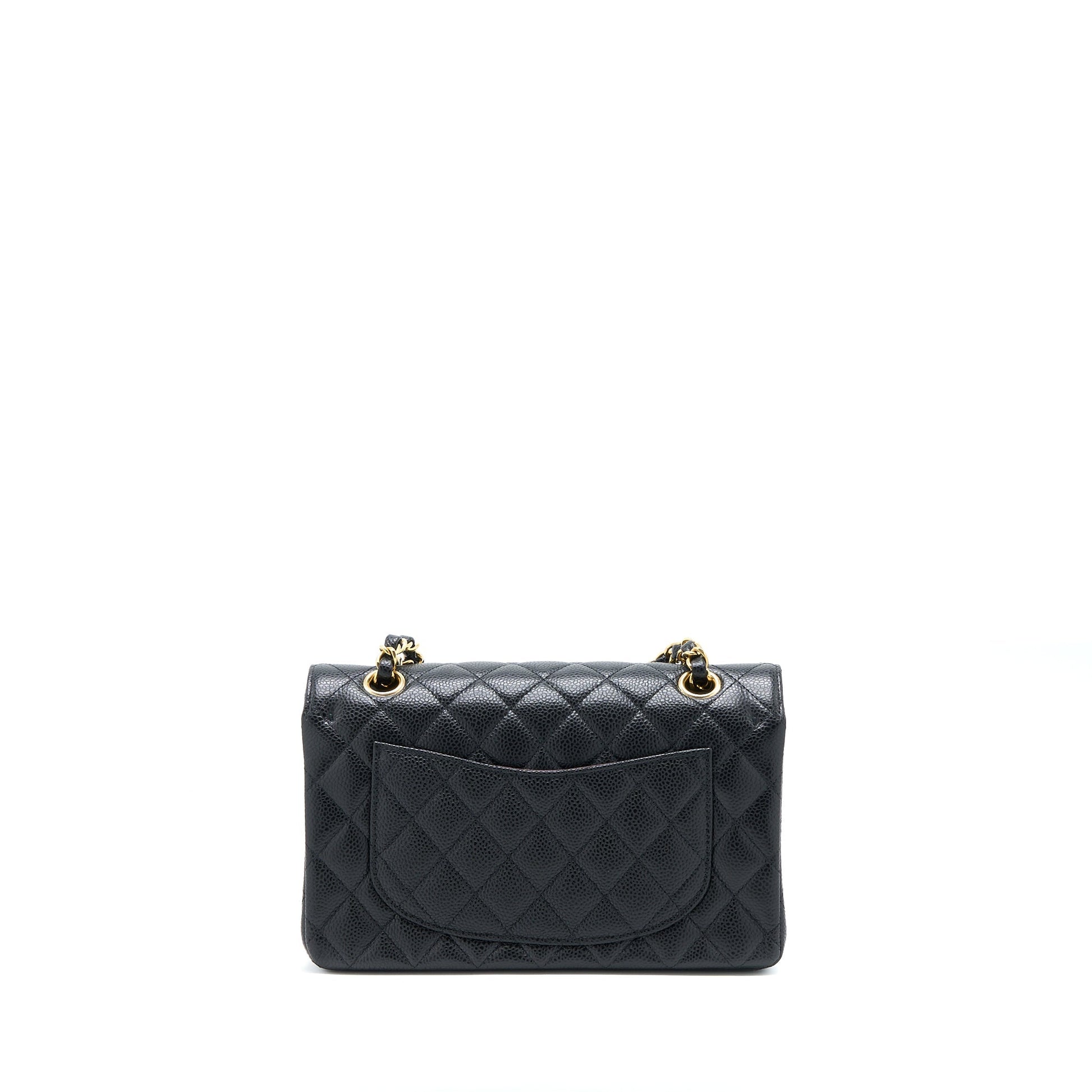 Chanel Classic Double Flap Caviar GHW Microchip Black Small Shoulder Bag Ghw Microchip