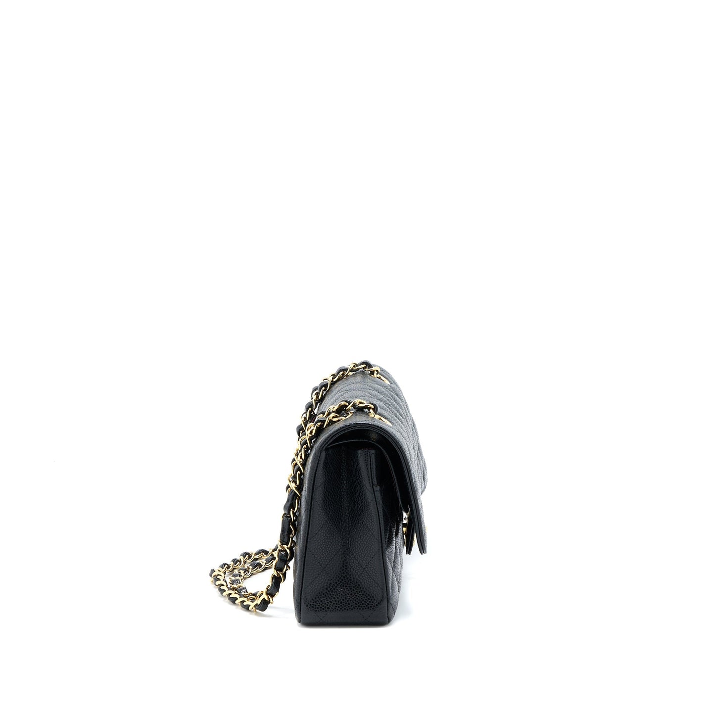 Chanel Classic Double Flap Caviar GHW Microchip Black Shoulder Bag Ghw Microchip