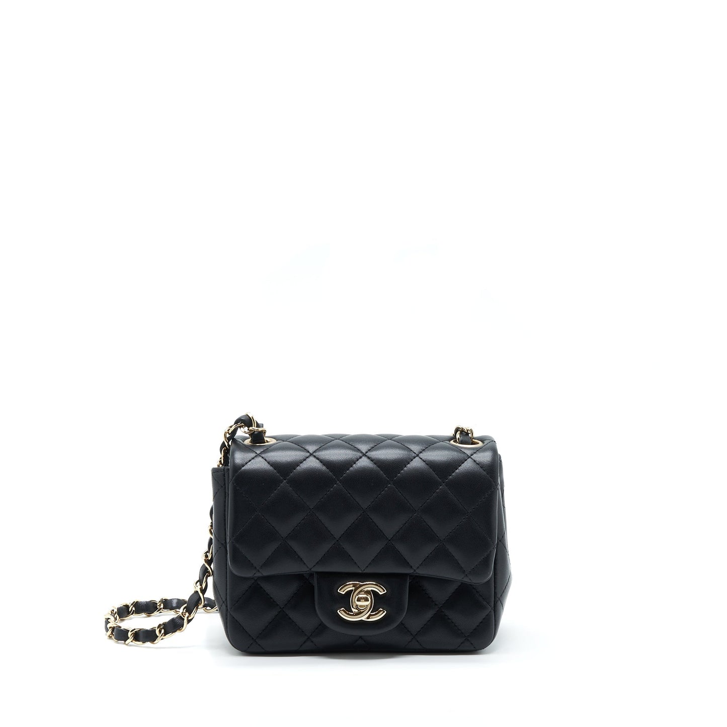 Chanel Square Flap Lambskin LGHW Black Shoulder Bag Lghw 1