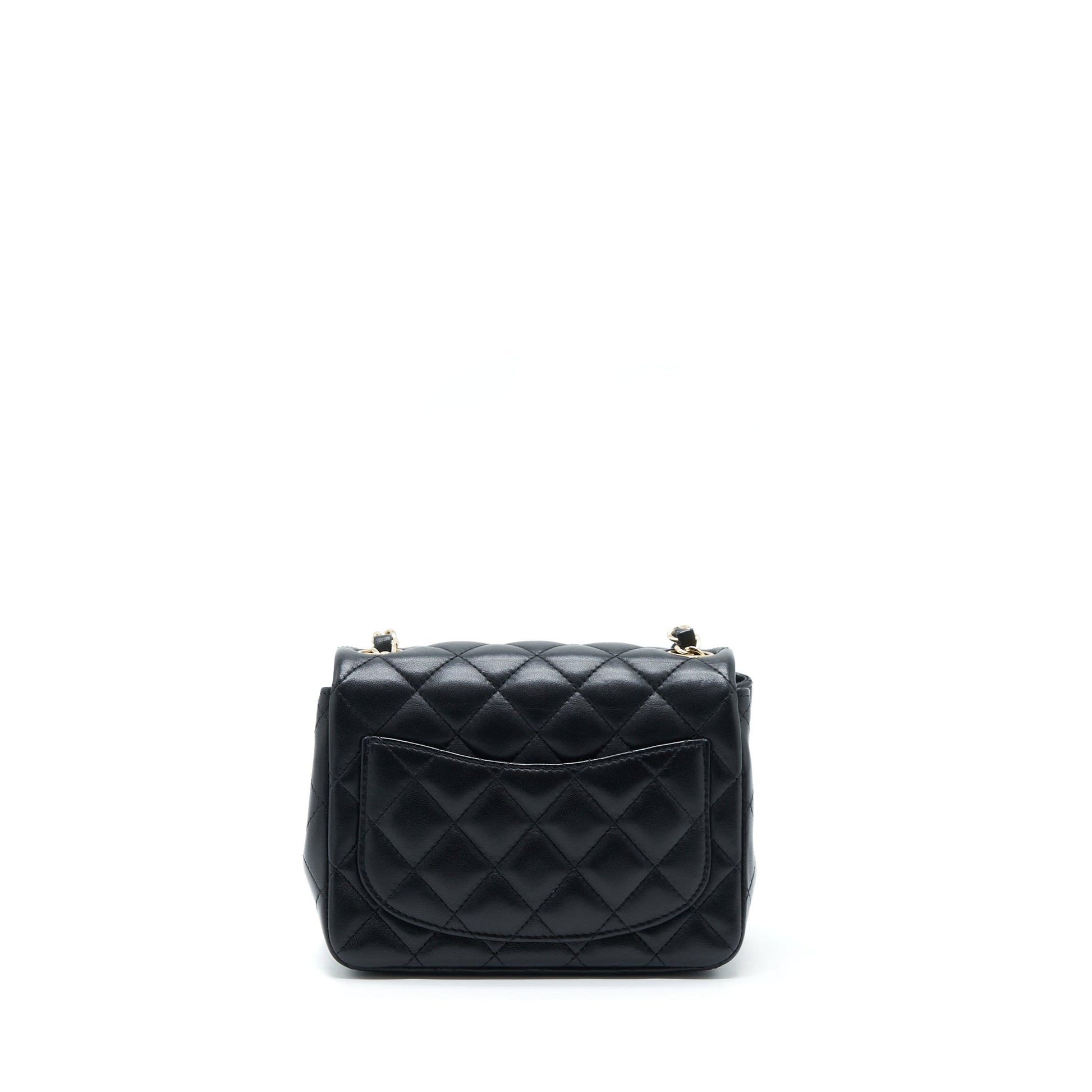 Chanel Square Flap Lambskin LGHW Black Shoulder Bag Lghw 1