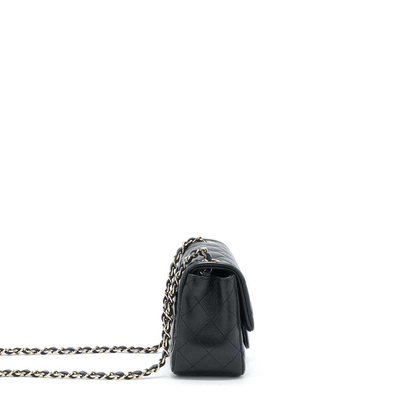 Chanel Square Flap Lambskin LGHW Black Shoulder Bag Lghw 1