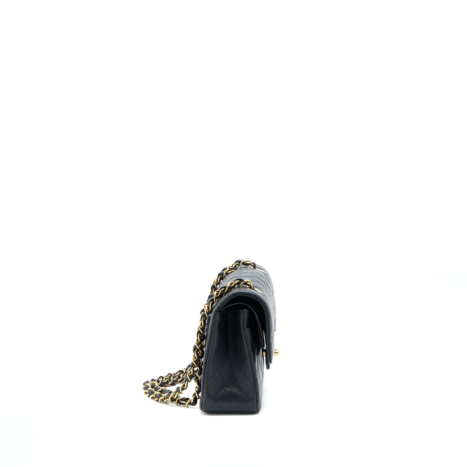 Chanel Classic Double Flap Caviar GHW Microchip Black Small Shoulder Bag Ghw Microchip