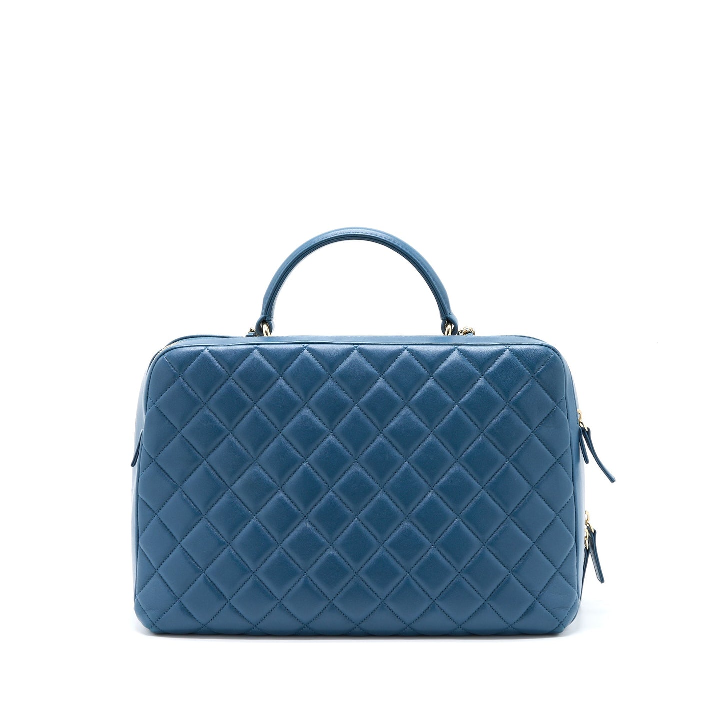 Chanel Quilted Trendy CC Bowling Lambskin LGHW Blue Handbag