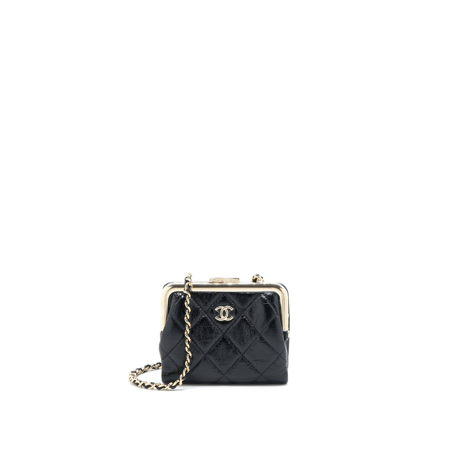 Chanel Quilted Clip Aged Calfskin LGHW Black Mini Bag