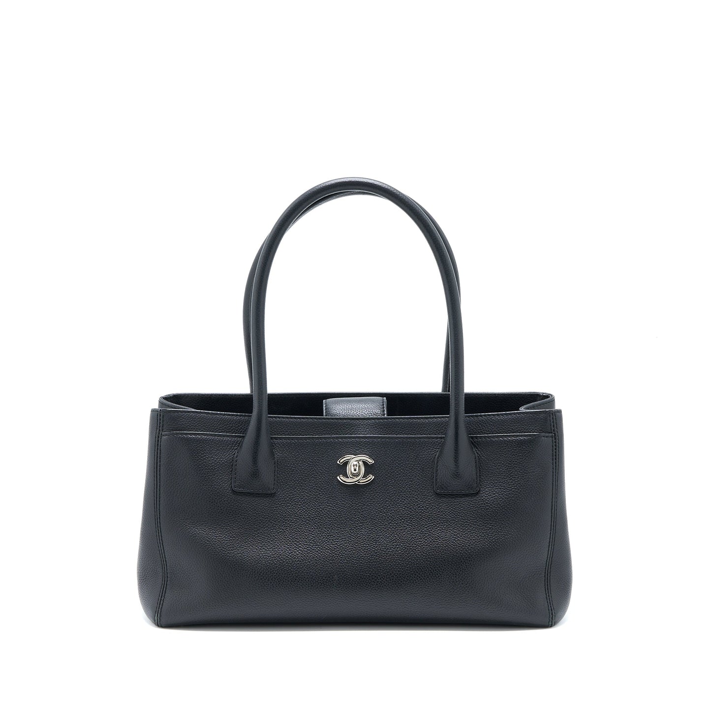Chanel Cerf Grained Calfskin SHW Black Tote Bag
