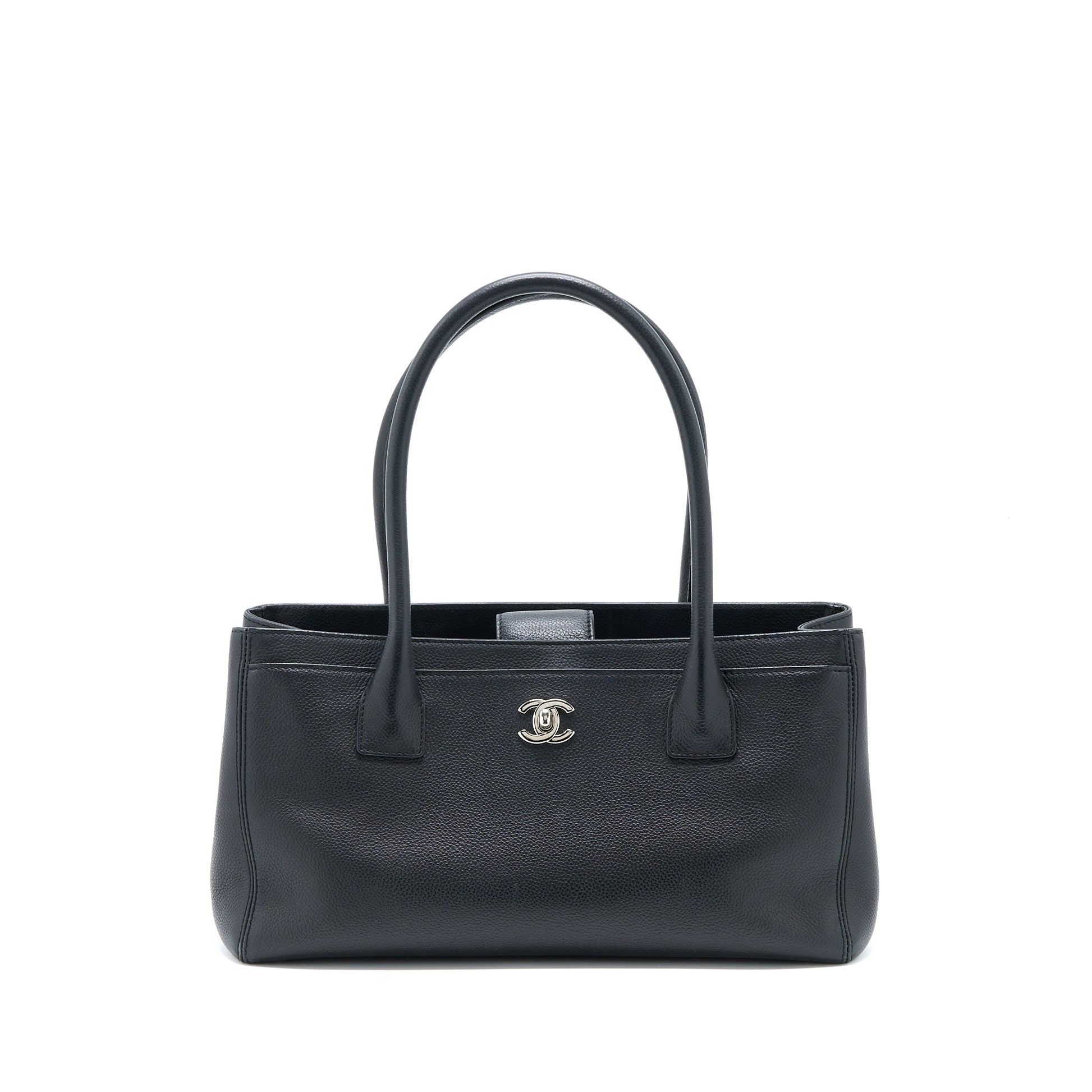 Chanel Cerf Grained Calfskin SHW Black Tote Bag