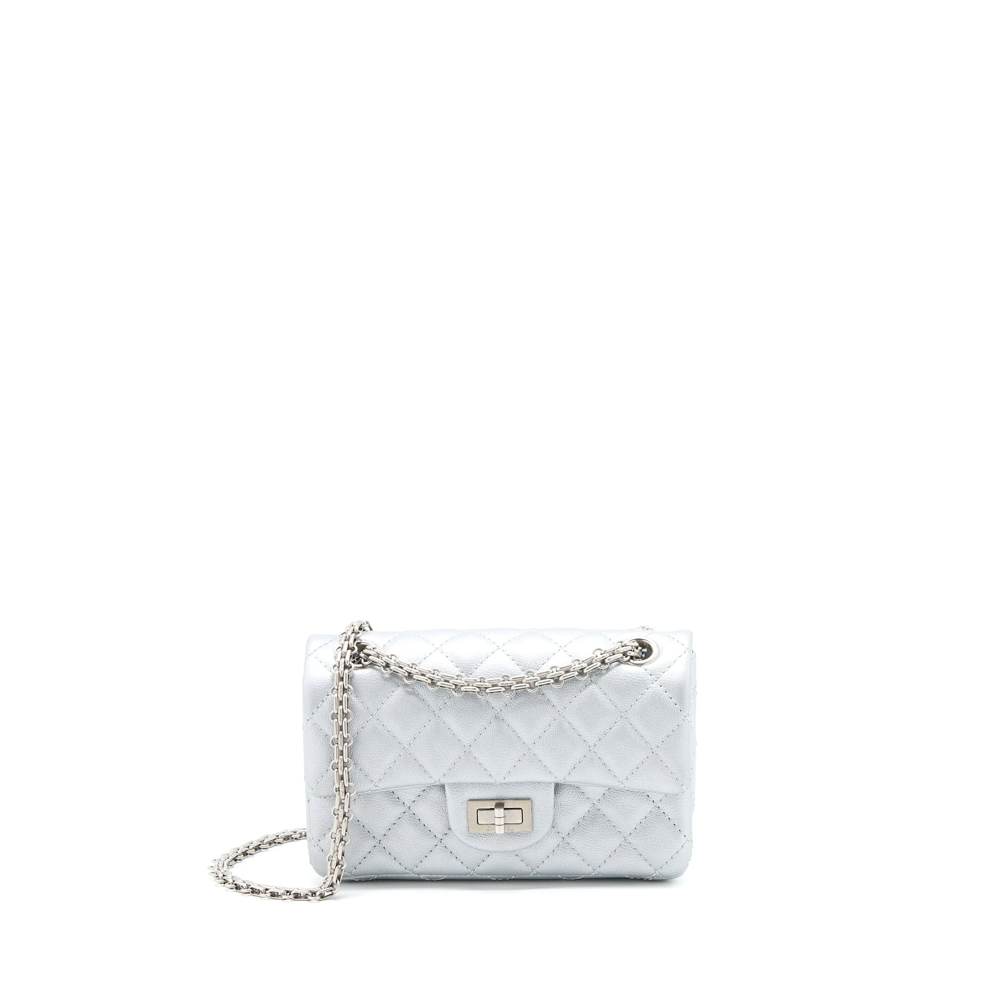 Chanel 2.55 Reissue Flap Calfskin Light SHW Grey Shoulder Bag