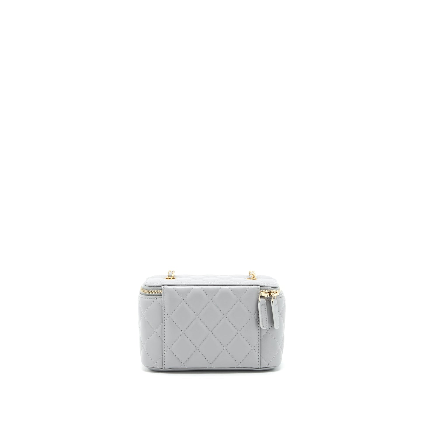 Chanel 21B Pearl Crush Long Vanity Lambskin Grey Handbag
