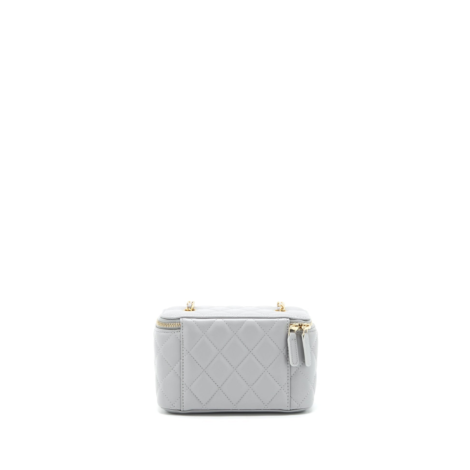 Chanel 21B Pearl Crush Long Vanity Lambskin Grey Handbag