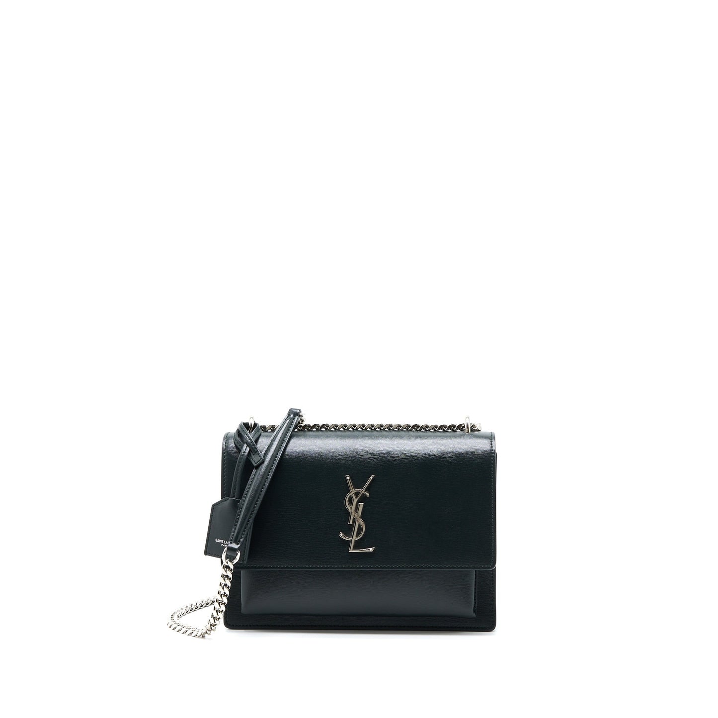 YSL Saint Laurent Saint Laurent Sunset Purse Calfskin Dark Travel Green Chain Travel Bag