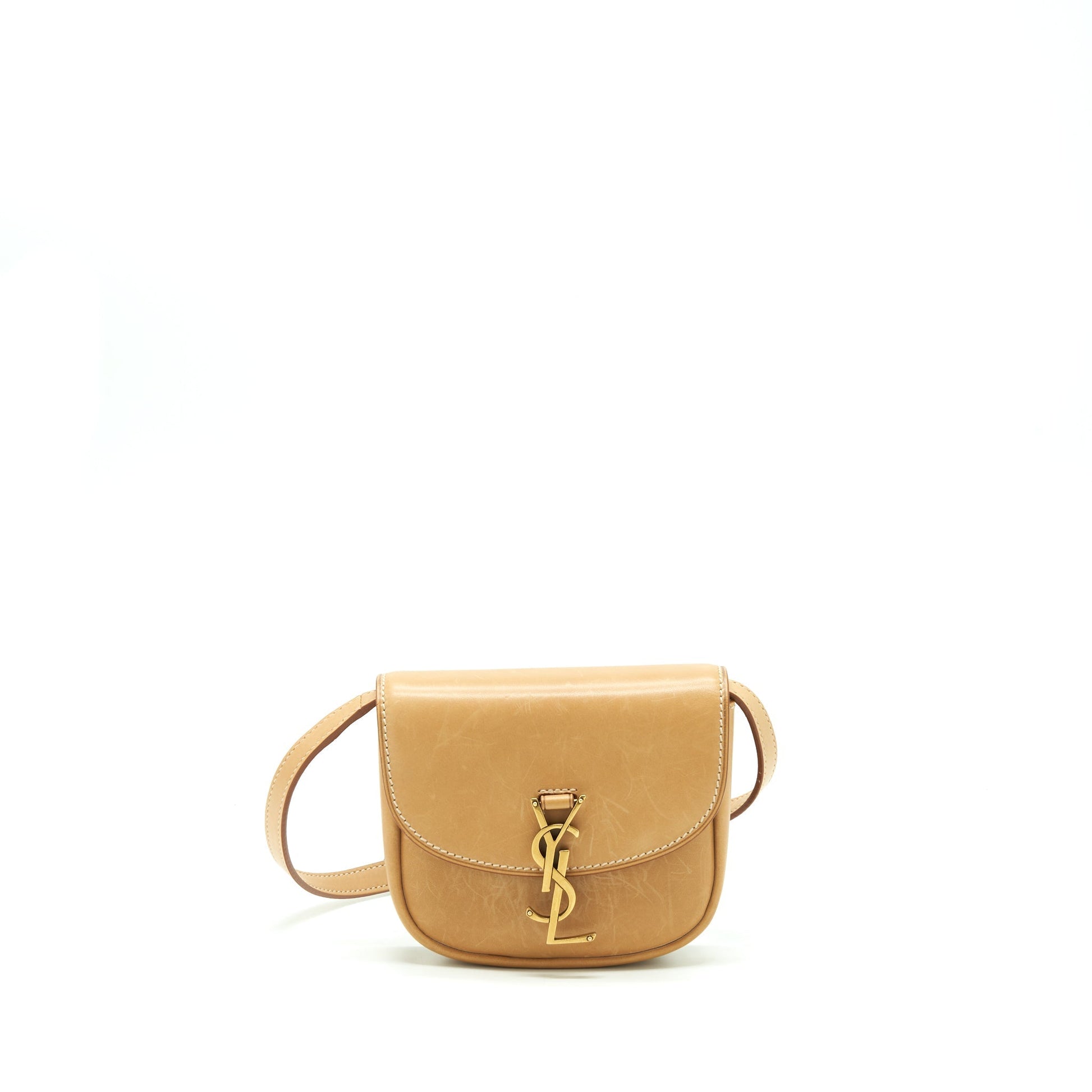 YSL Saint Laurent Kaia Purse Calfskin Travel Bag Tan