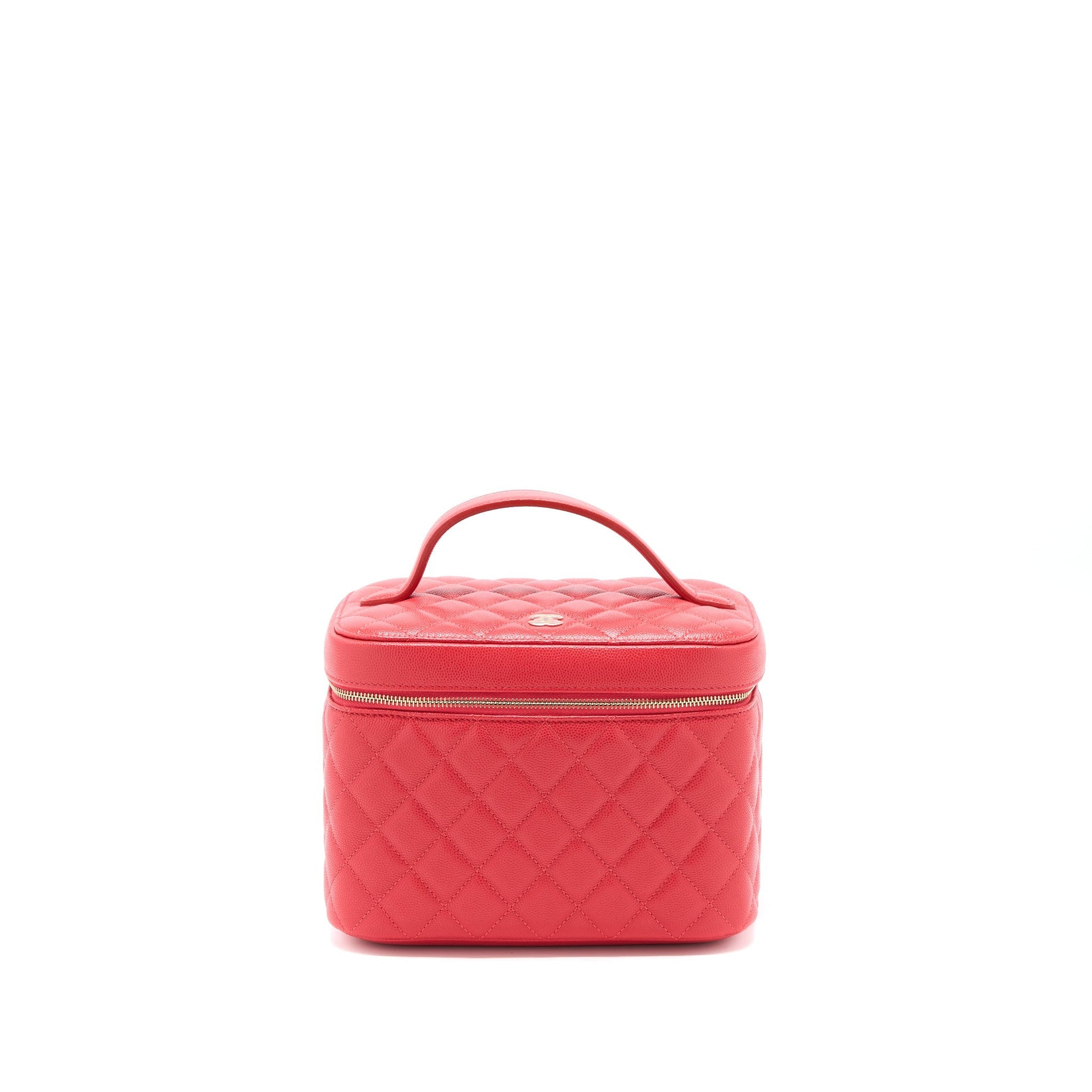 Chanel Top Handle Vanity Caviar LGHW Red Handbag
