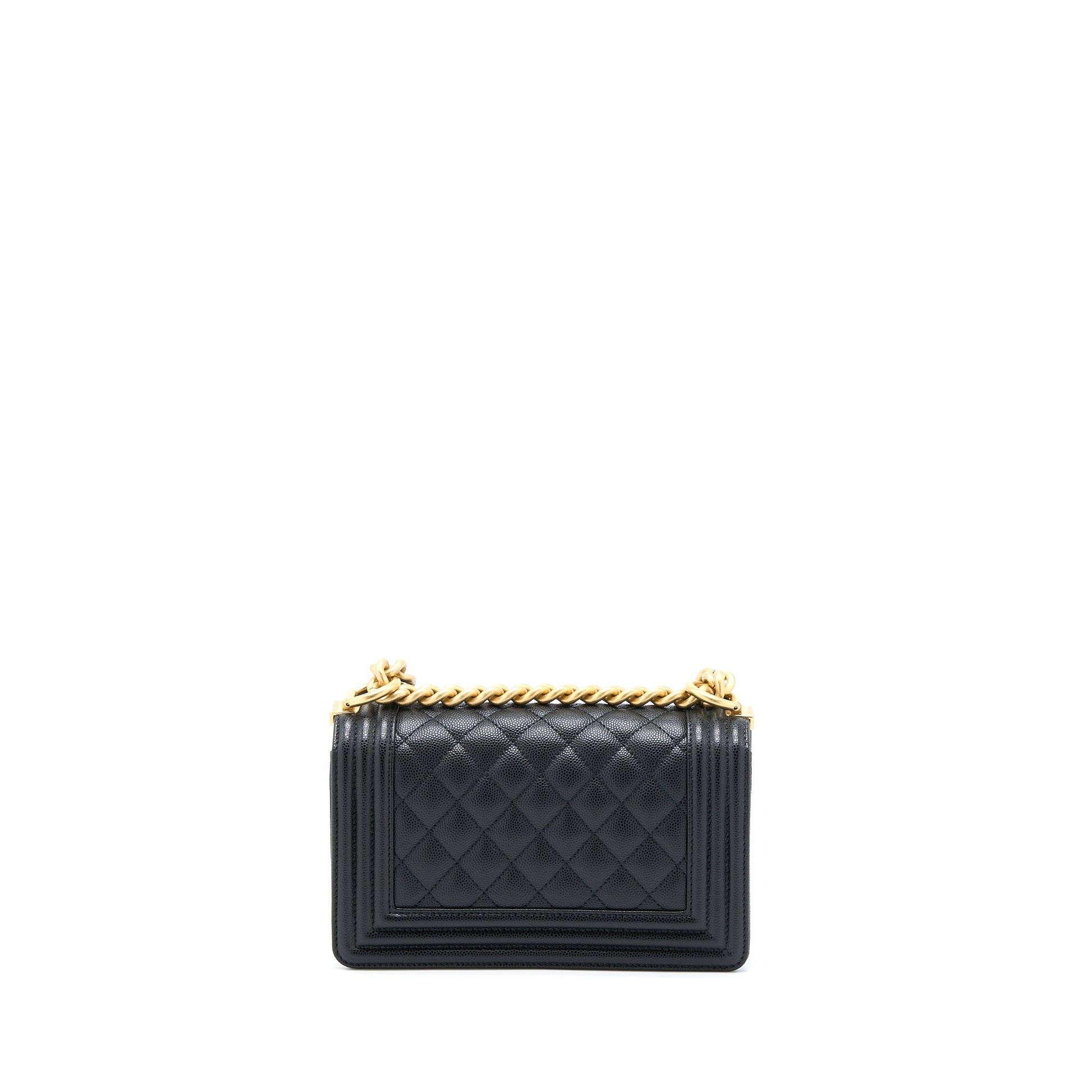 Chanel Boy Caviar Brushed GHW Microchip Black Small Handbag Microchip 2