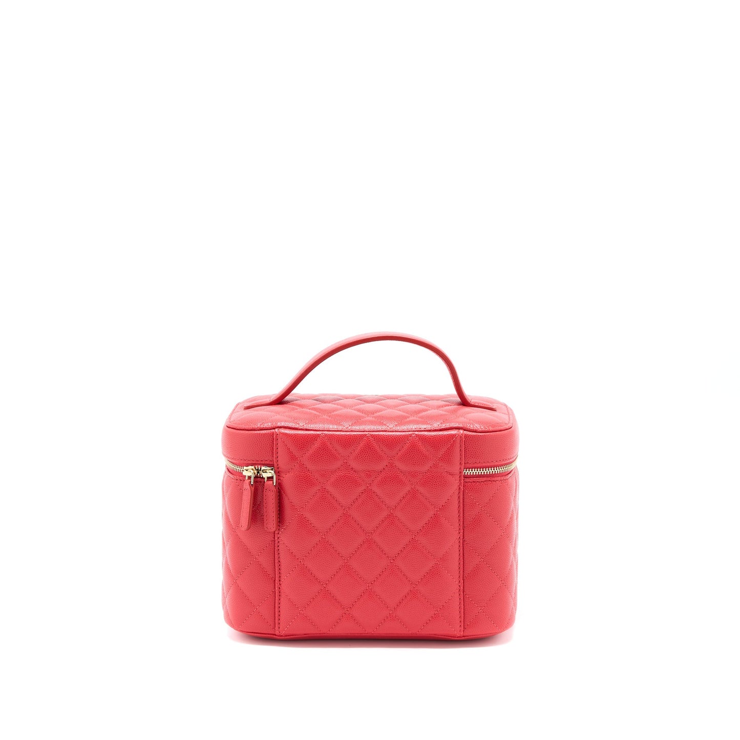 Chanel Top Handle Vanity Caviar LGHW Red Handbag