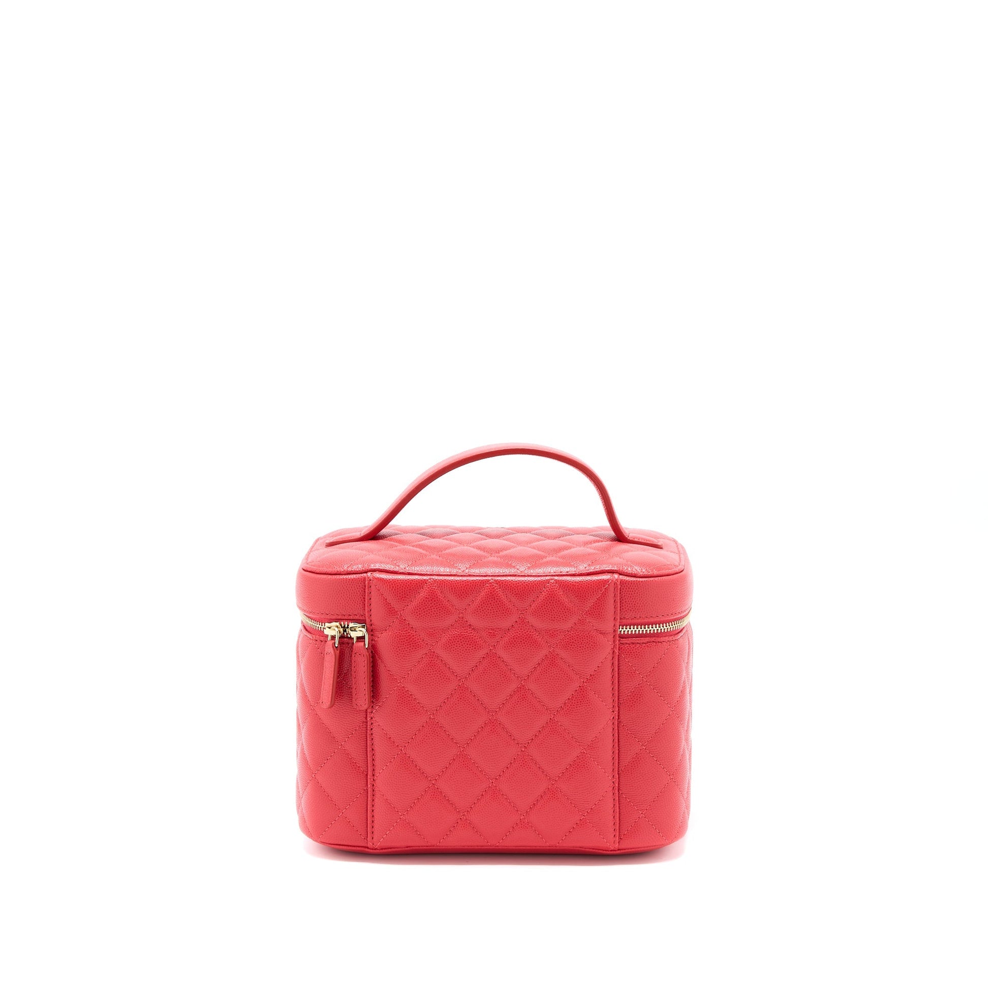 Chanel Top Handle Vanity Caviar LGHW Red Handbag