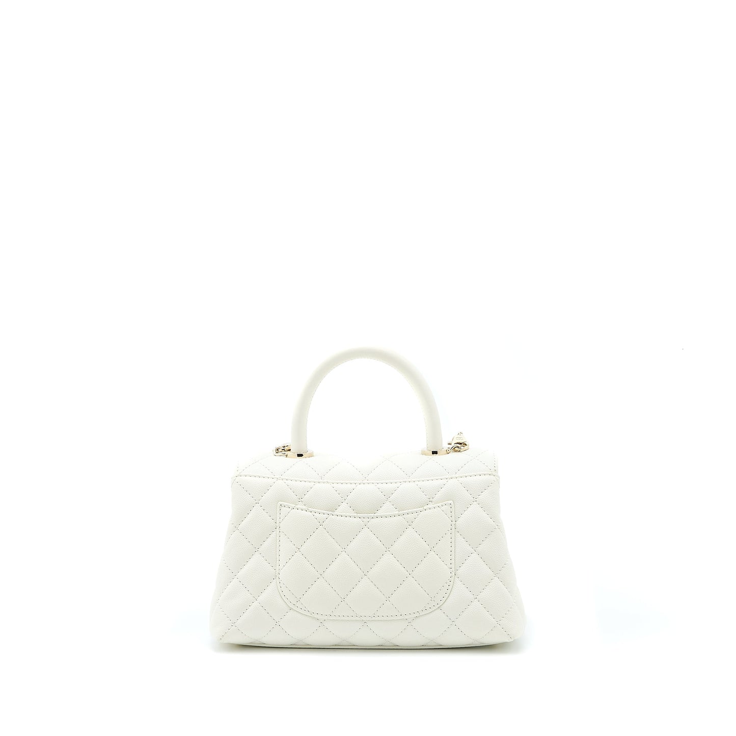 Chanel Coco Handle Caviar LGHW Microchip White Small Handbag Microchip 3