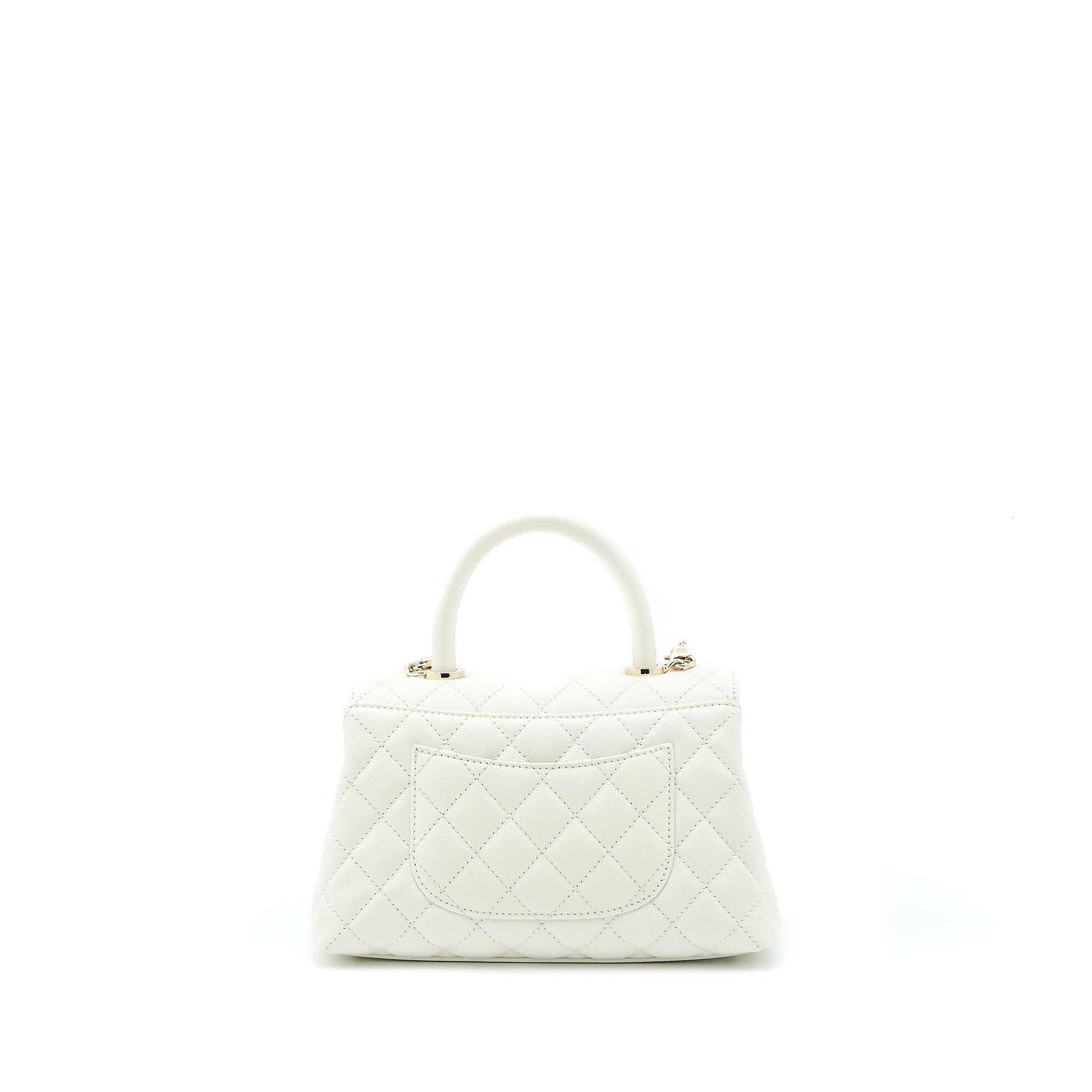 Chanel Coco Handle Caviar LGHW Microchip White Small Handbag Microchip 3