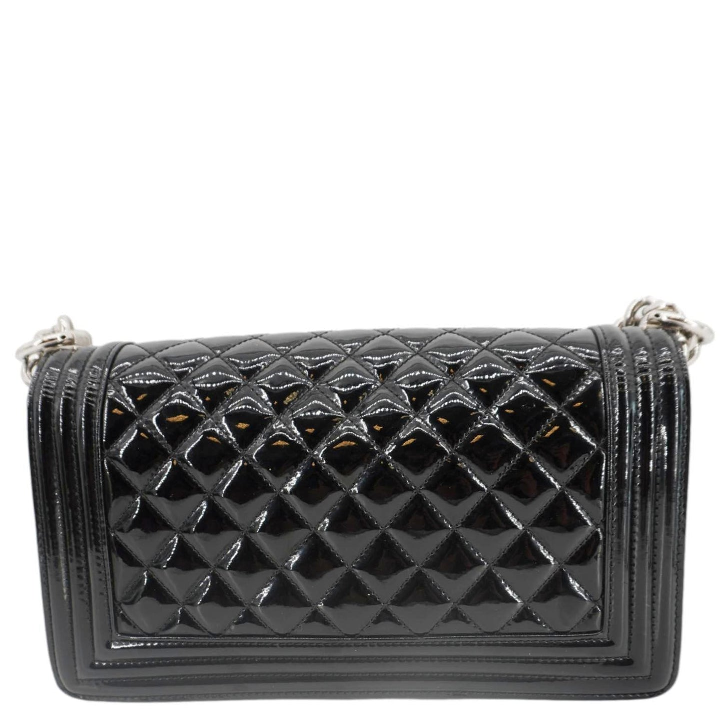 Chanel Boy Flap Medium Plexiglass Patent Leather Crossbody Bag Black