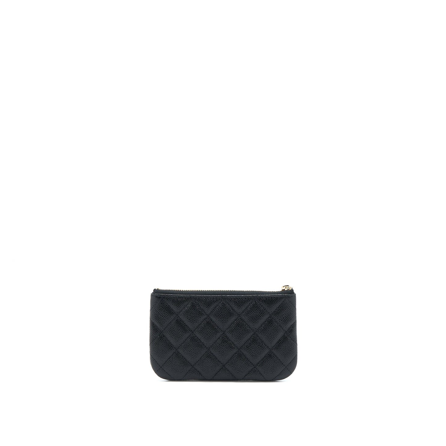 Chanel Zippy Detailed Logo Caviar LGHW Black Small Handbag